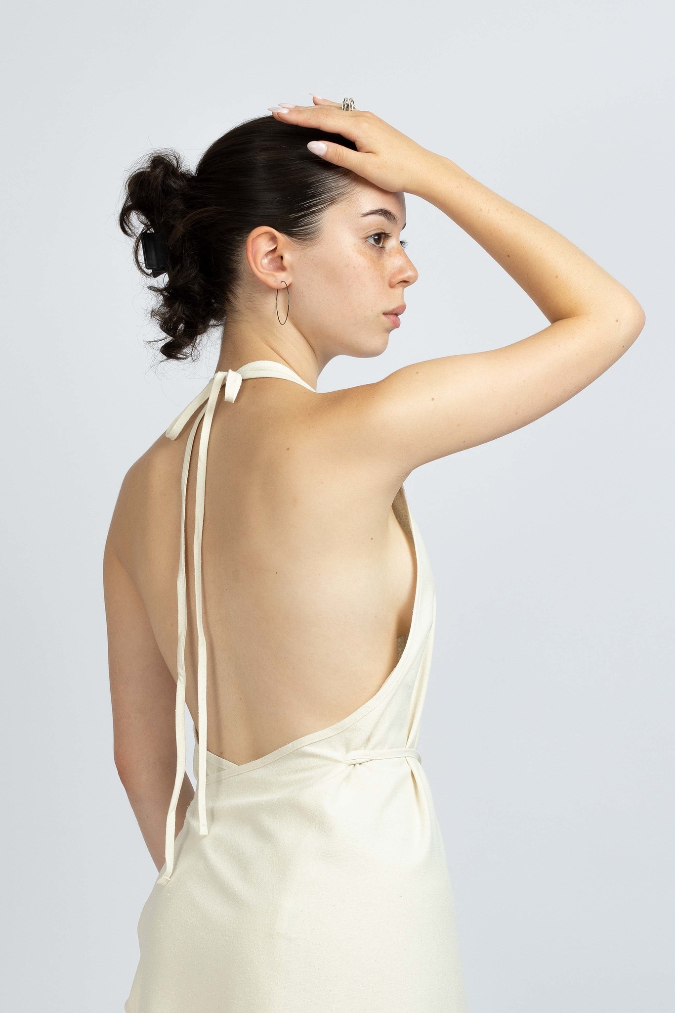 Apron Dress Wild Silk Off White