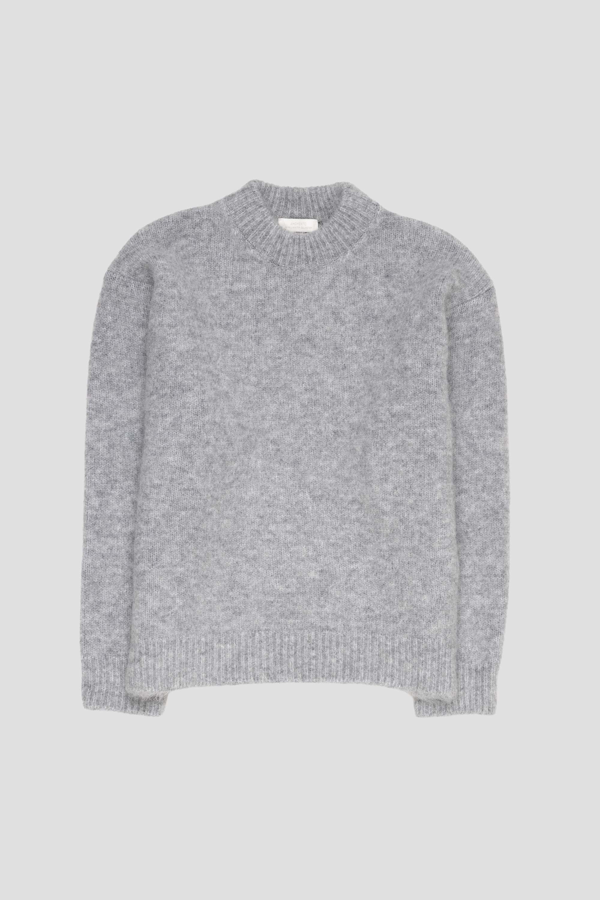 Hairy Rounded Pullover Melange Grey