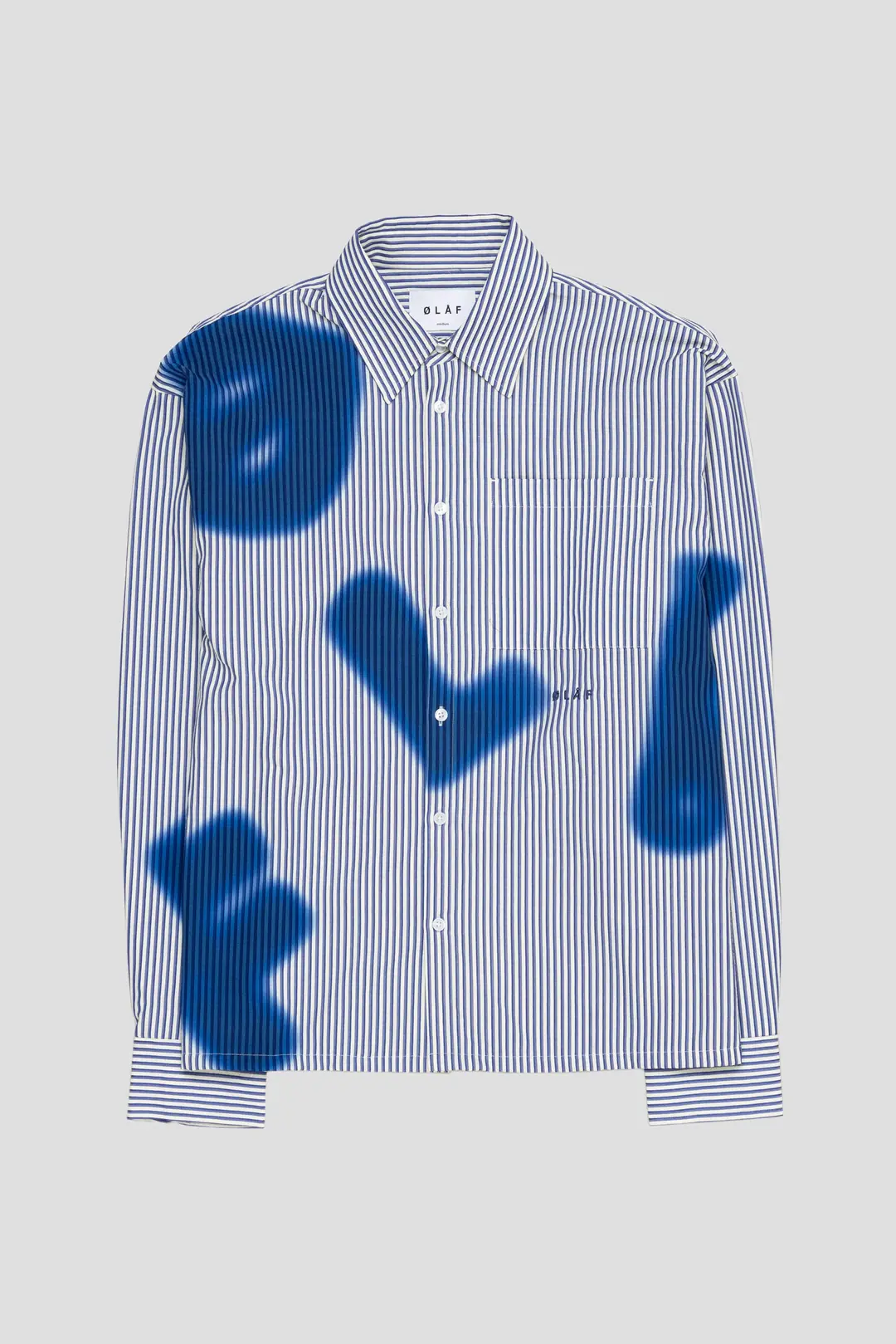 OLAFStain Logo Stripe Shirt LS Blue Stripe