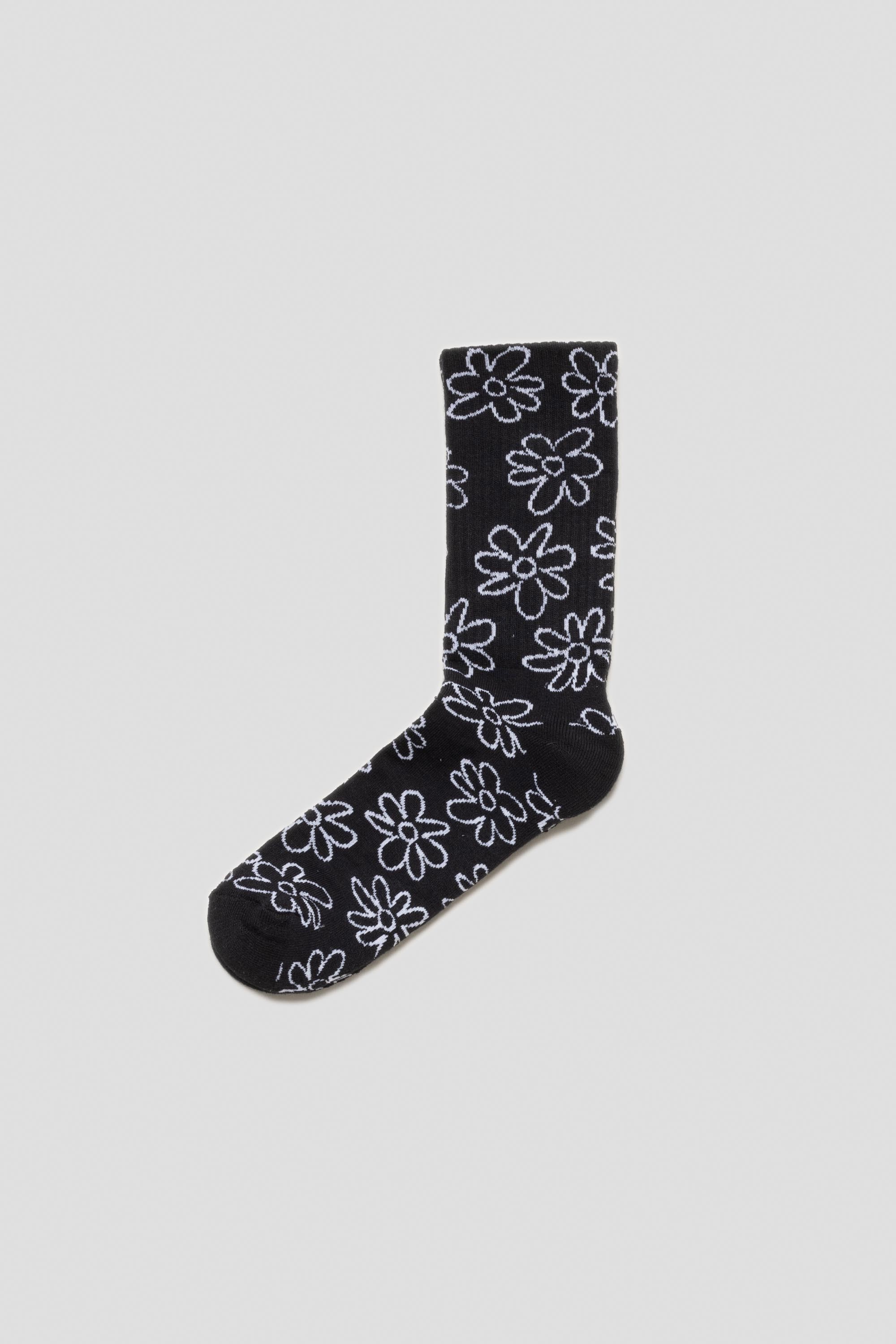 Flowers Allover Socks Black