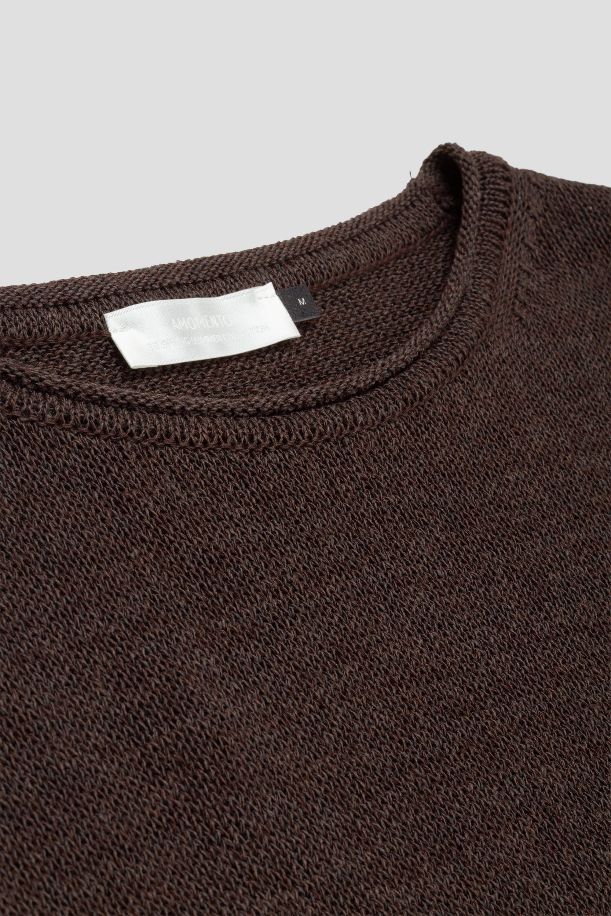 Paper Yarn Pullover Dark Brown