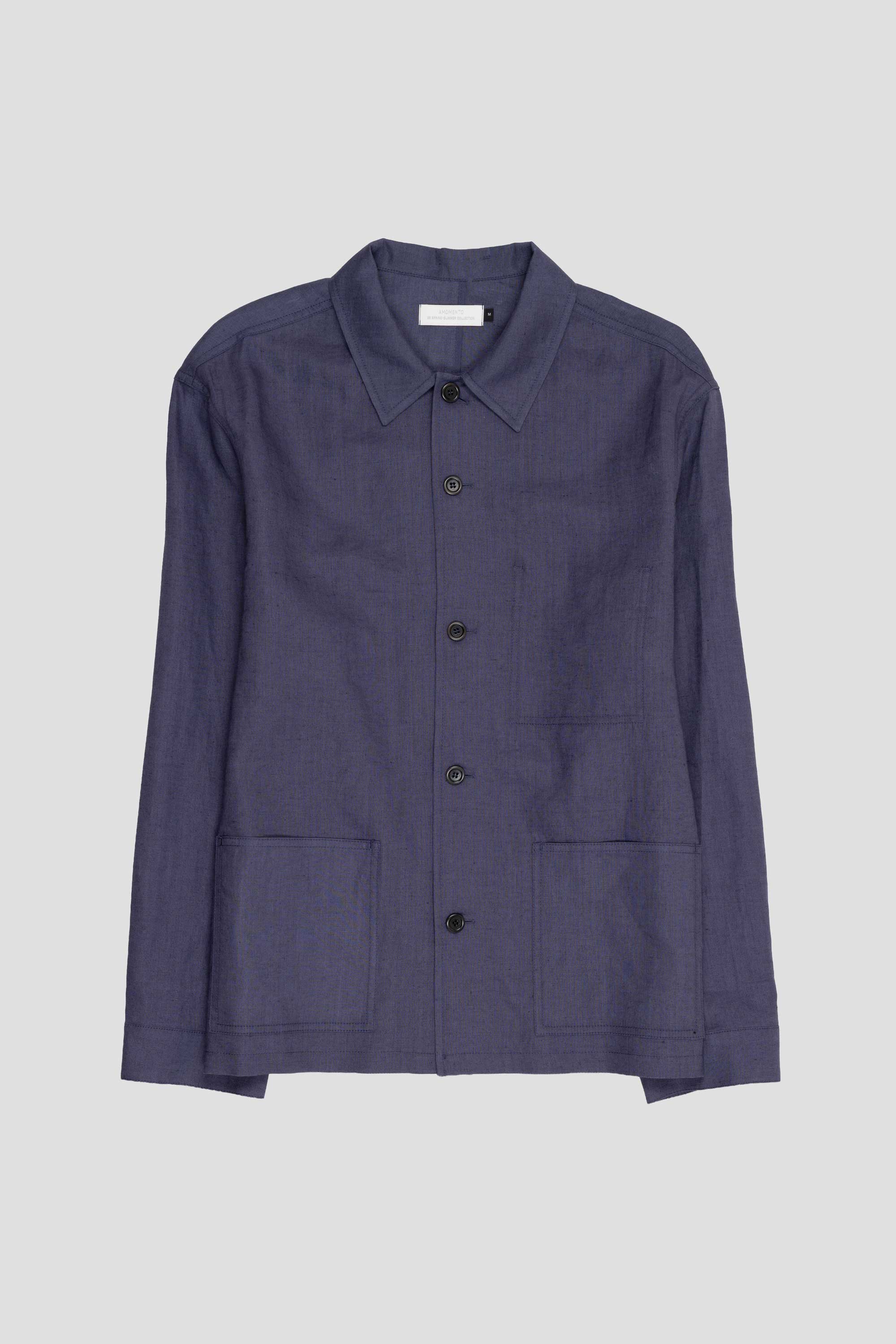 Linen Pocket Jacket Blue