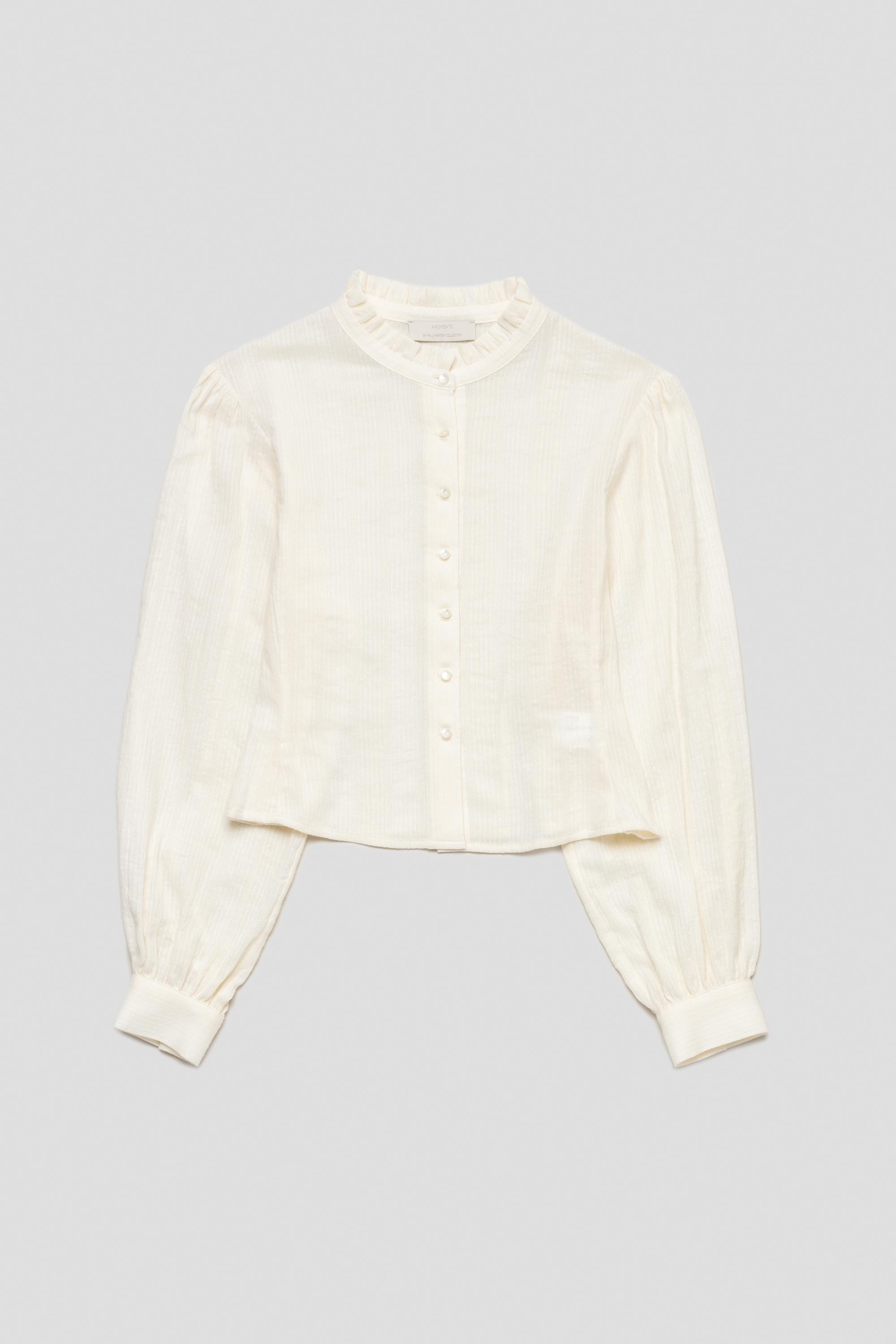 Frill Neck Blouse Ivory