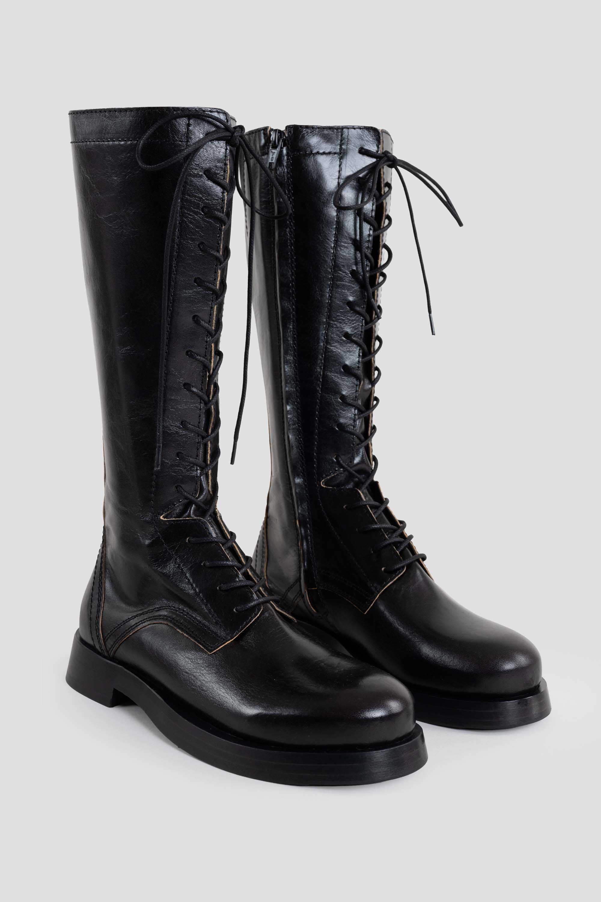 Miista Mera Cord Tall Boots Black