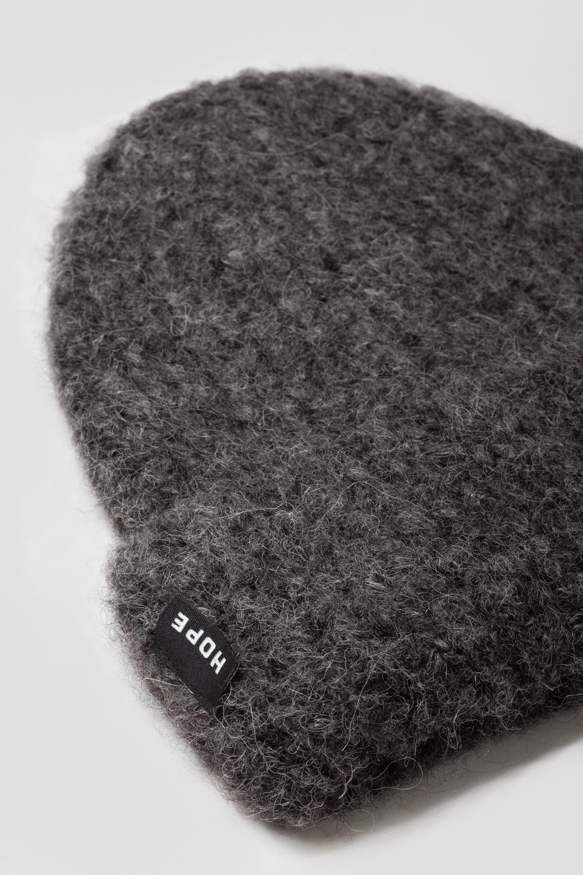 Helm Hat Grey Textured Alpaca