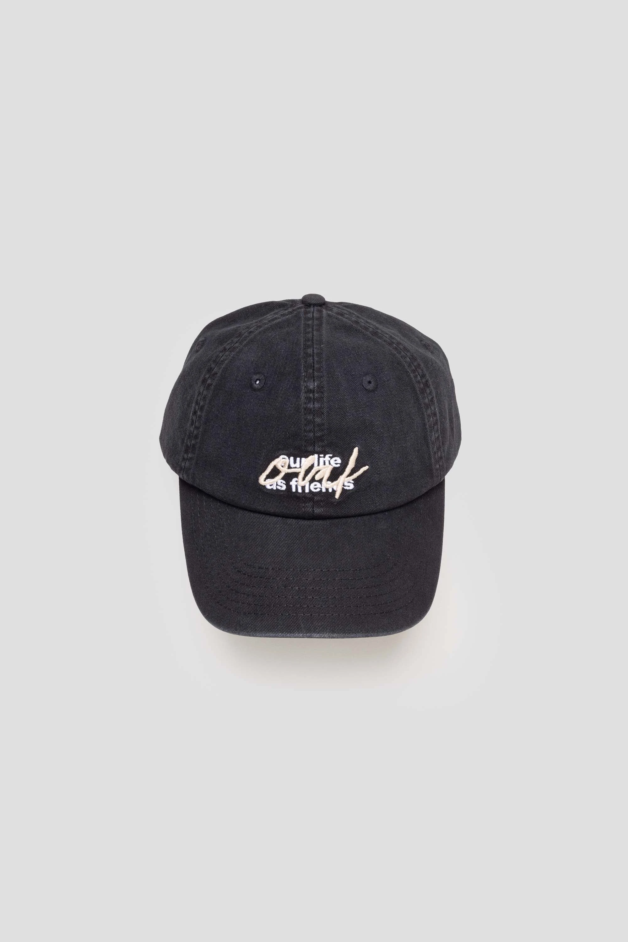 Script Logo Washed Cap Black
