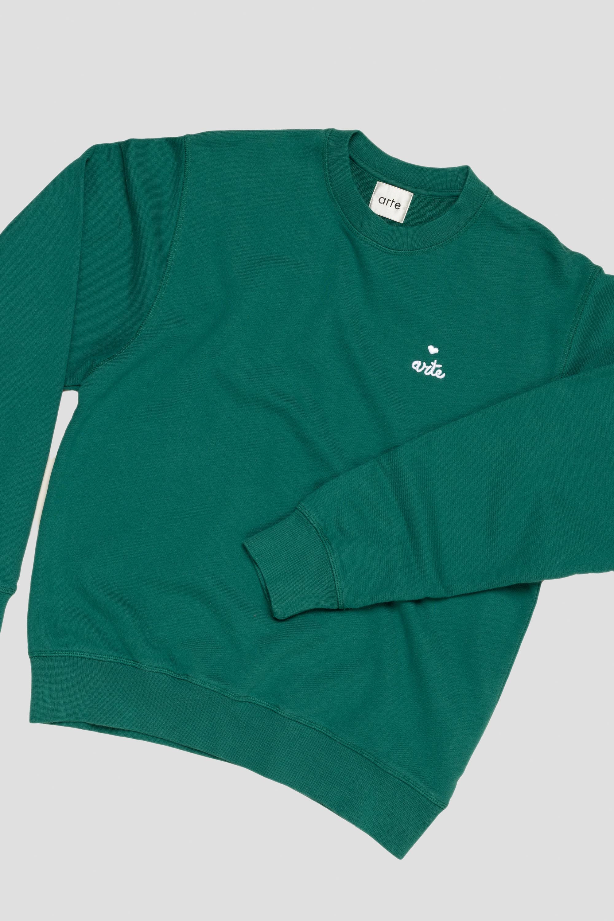 Heart Crewneck Green