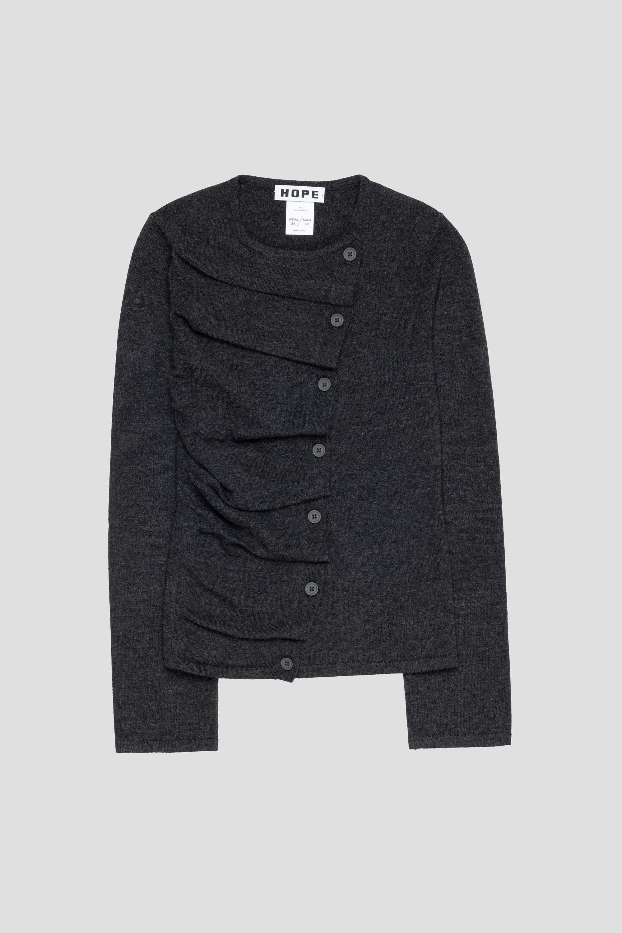 Wave Cardigan Grey Cashmere Blend
