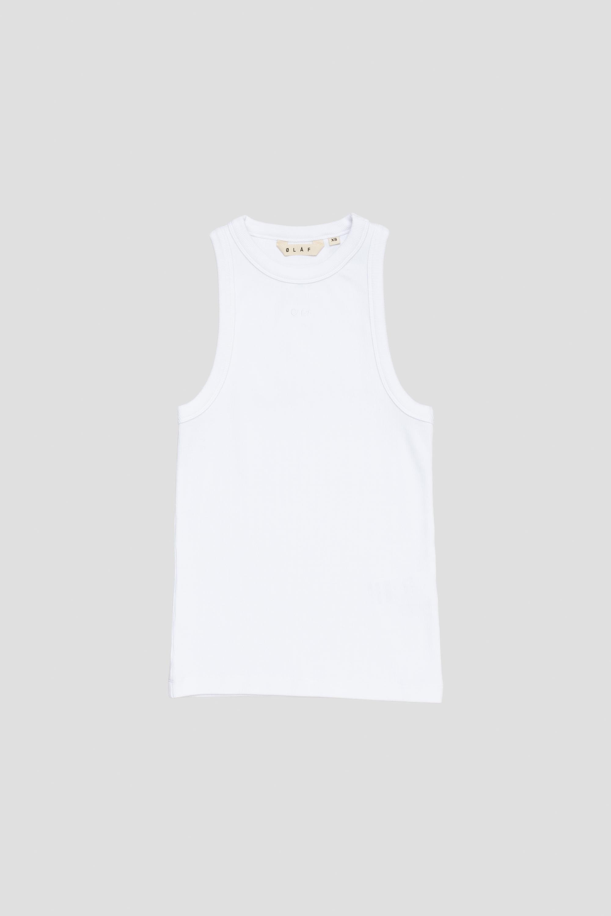 Olaf W Rib Tanktop Optical White
