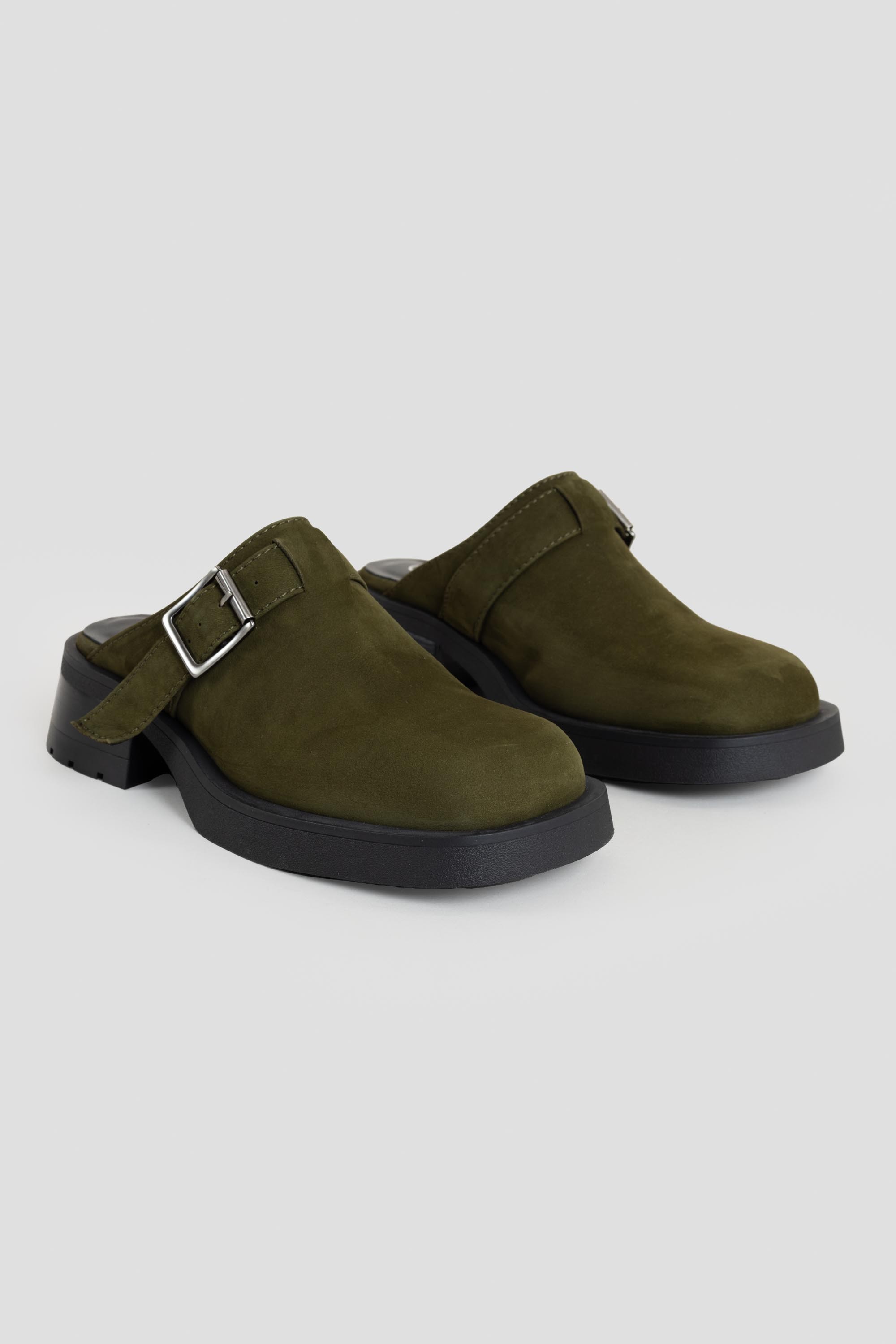 Aroa Mules Khaki Suede