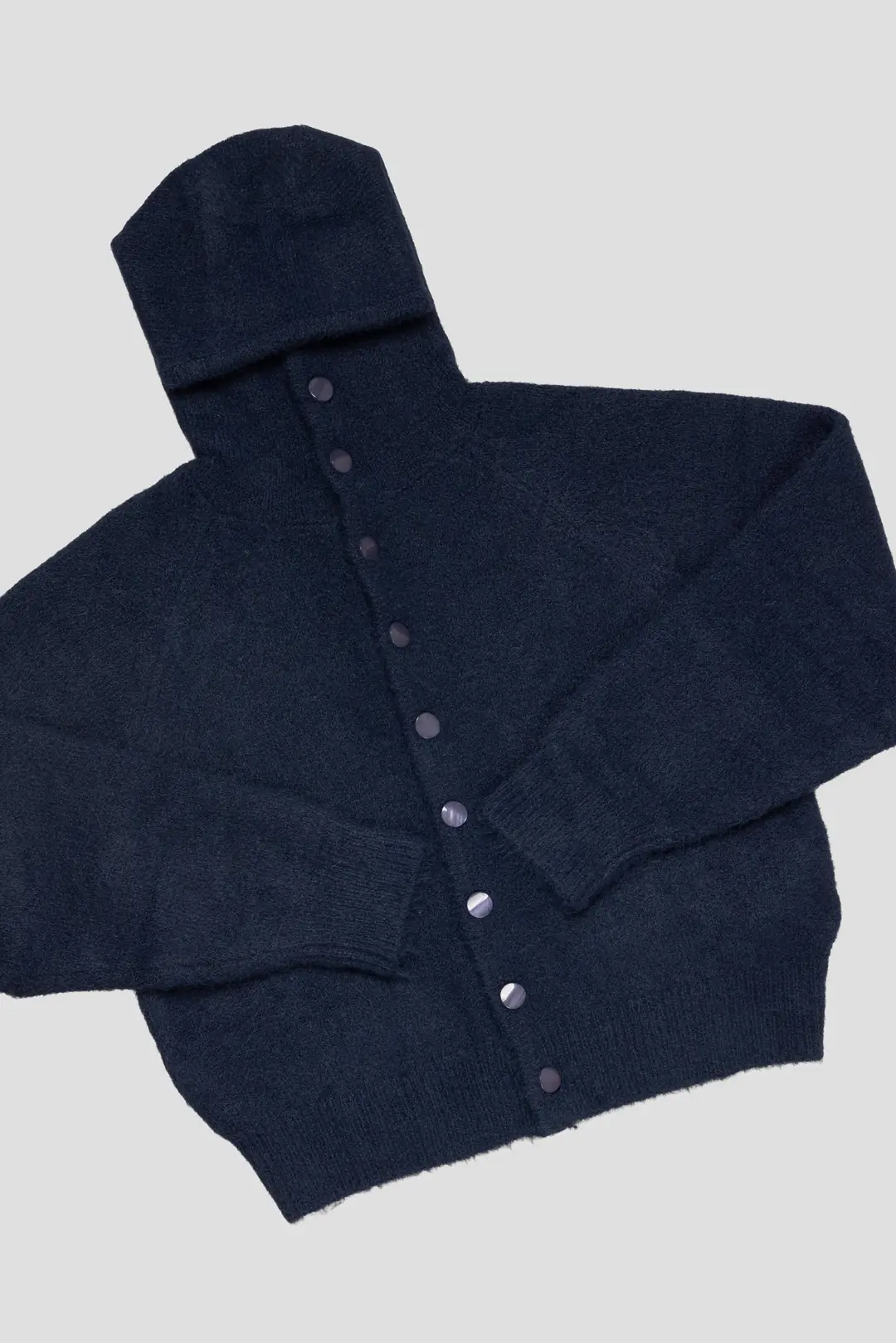 Simple ProjectMohair Button Hoodie Navy