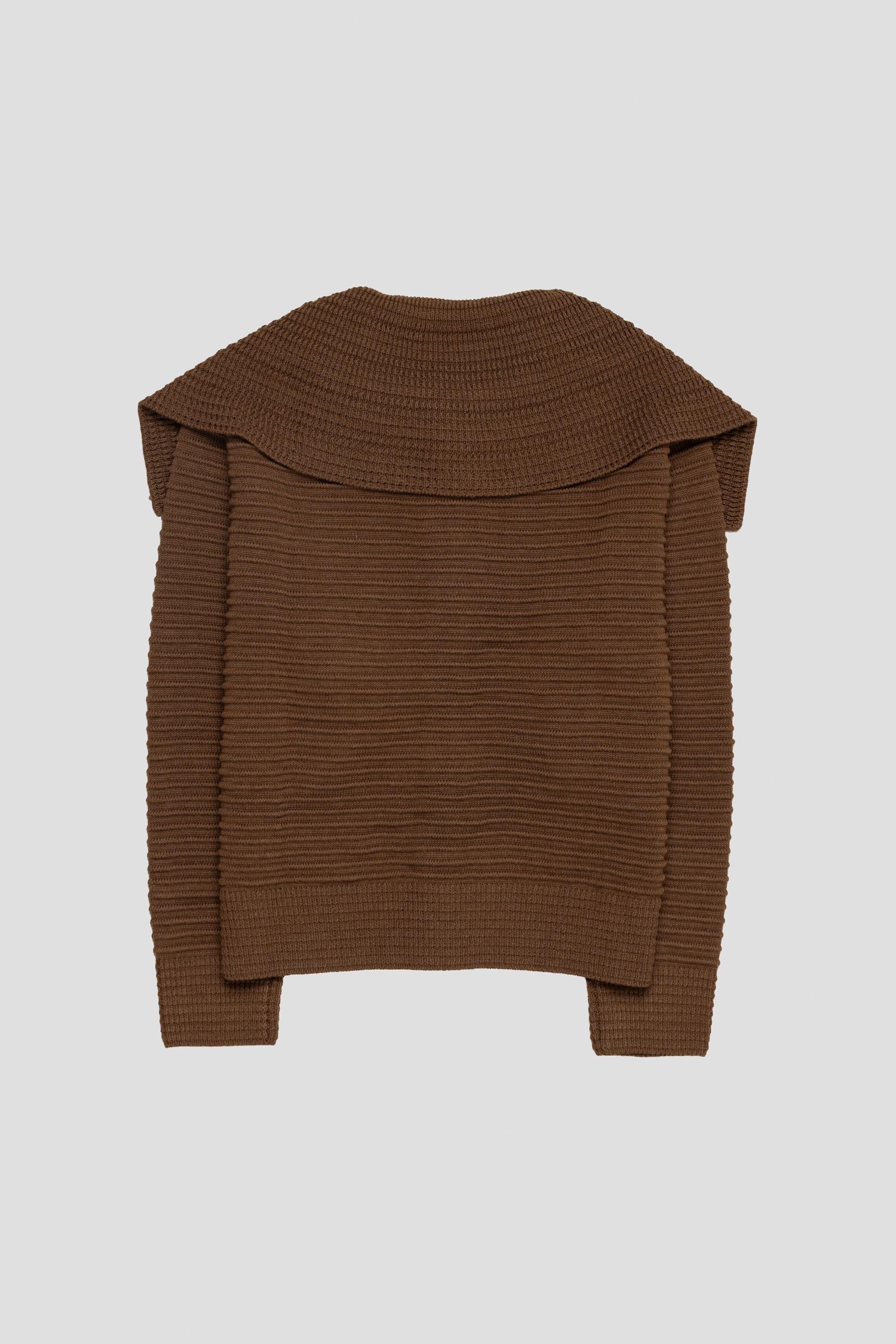 Wool Lapel Sweater Chestnut