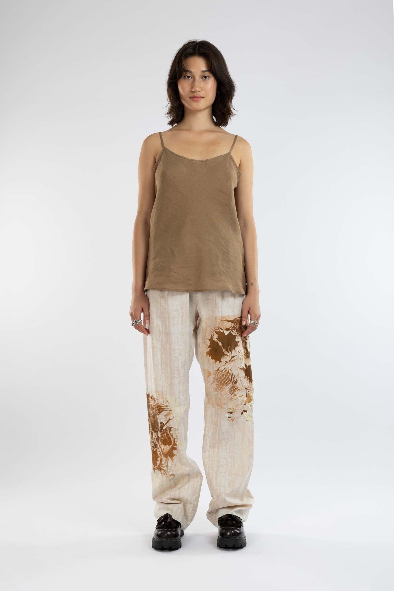 white trousers with brown radiance