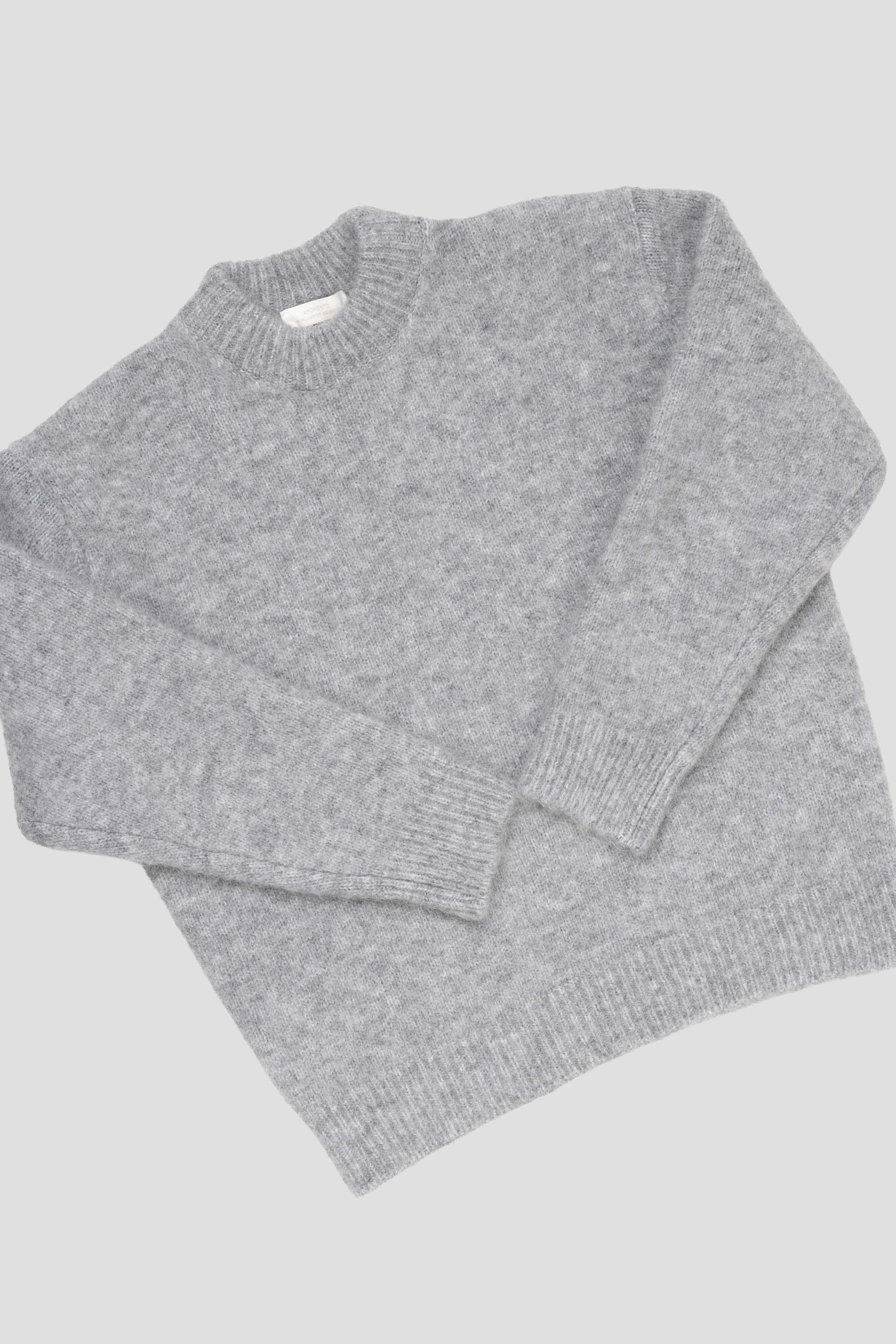 Hairy Rounded Pullover Melange Grey