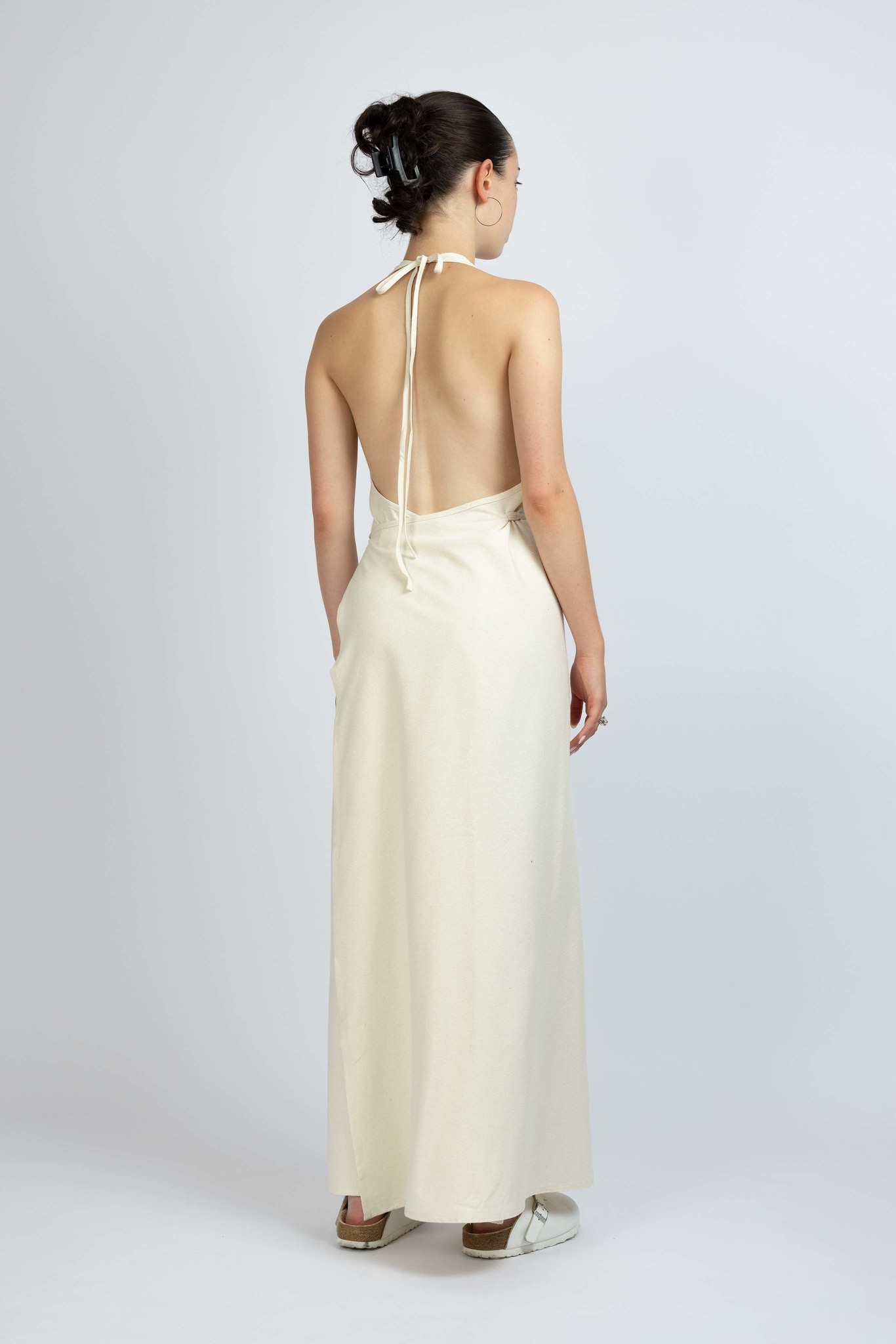 Apron Dress Wild Silk Off White