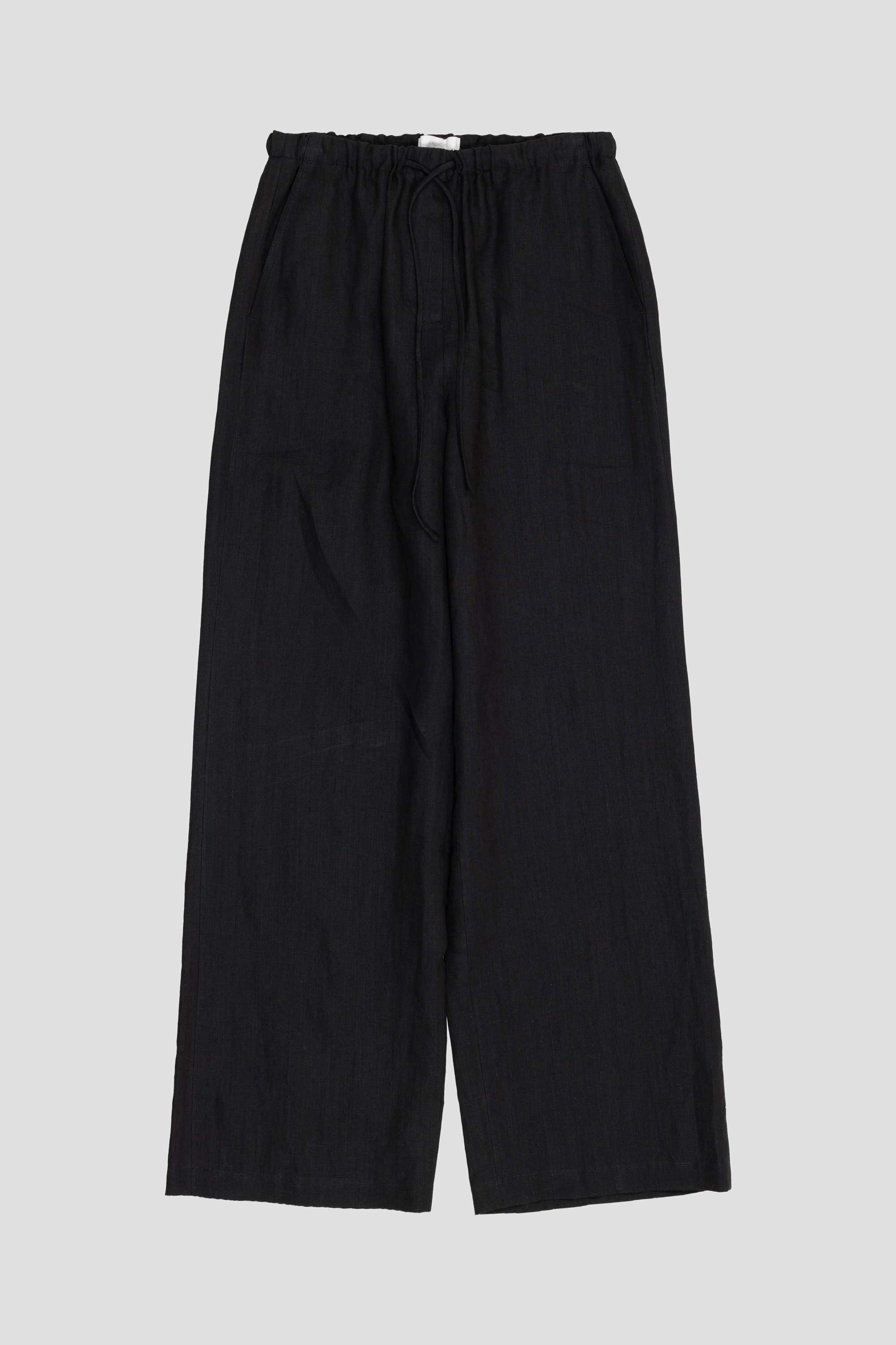 Linen Banding Pants Black