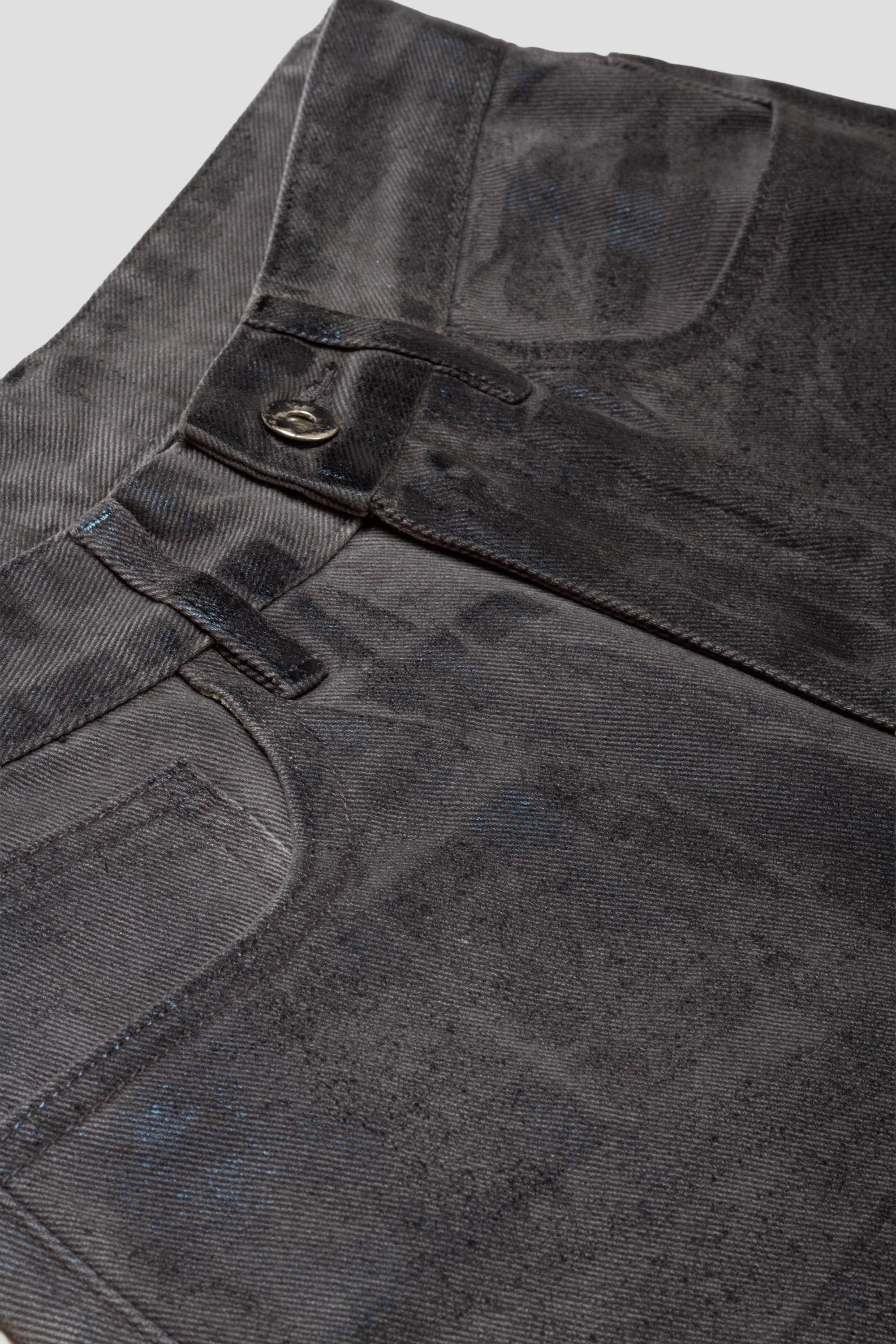 Structured Waxed Trousers Charcoal