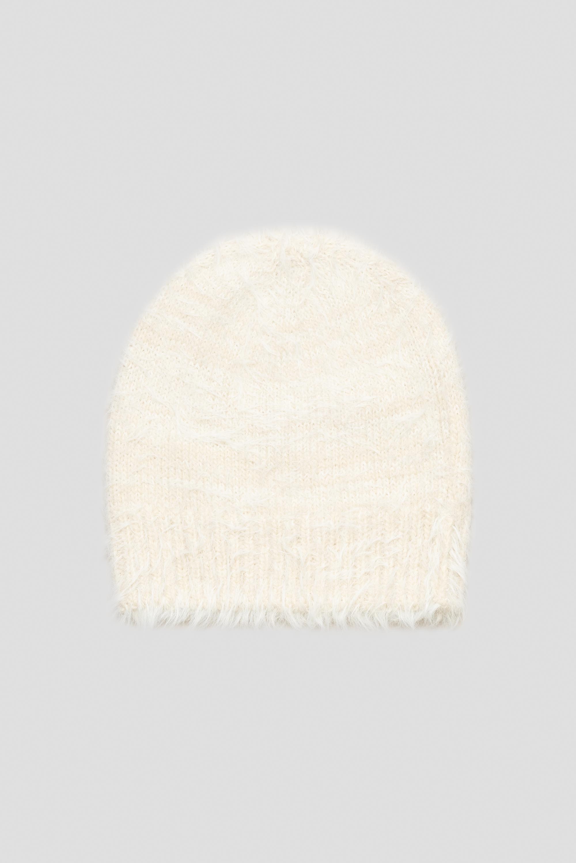 Shaggy Knit Beanie Ivory