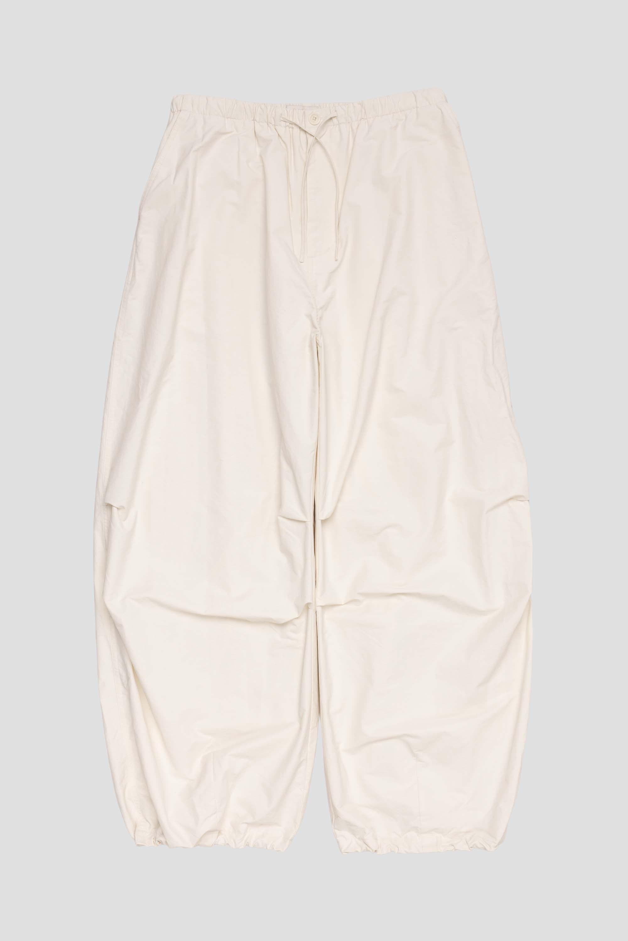 Drawstring Wide Fatigue Pants Ecru