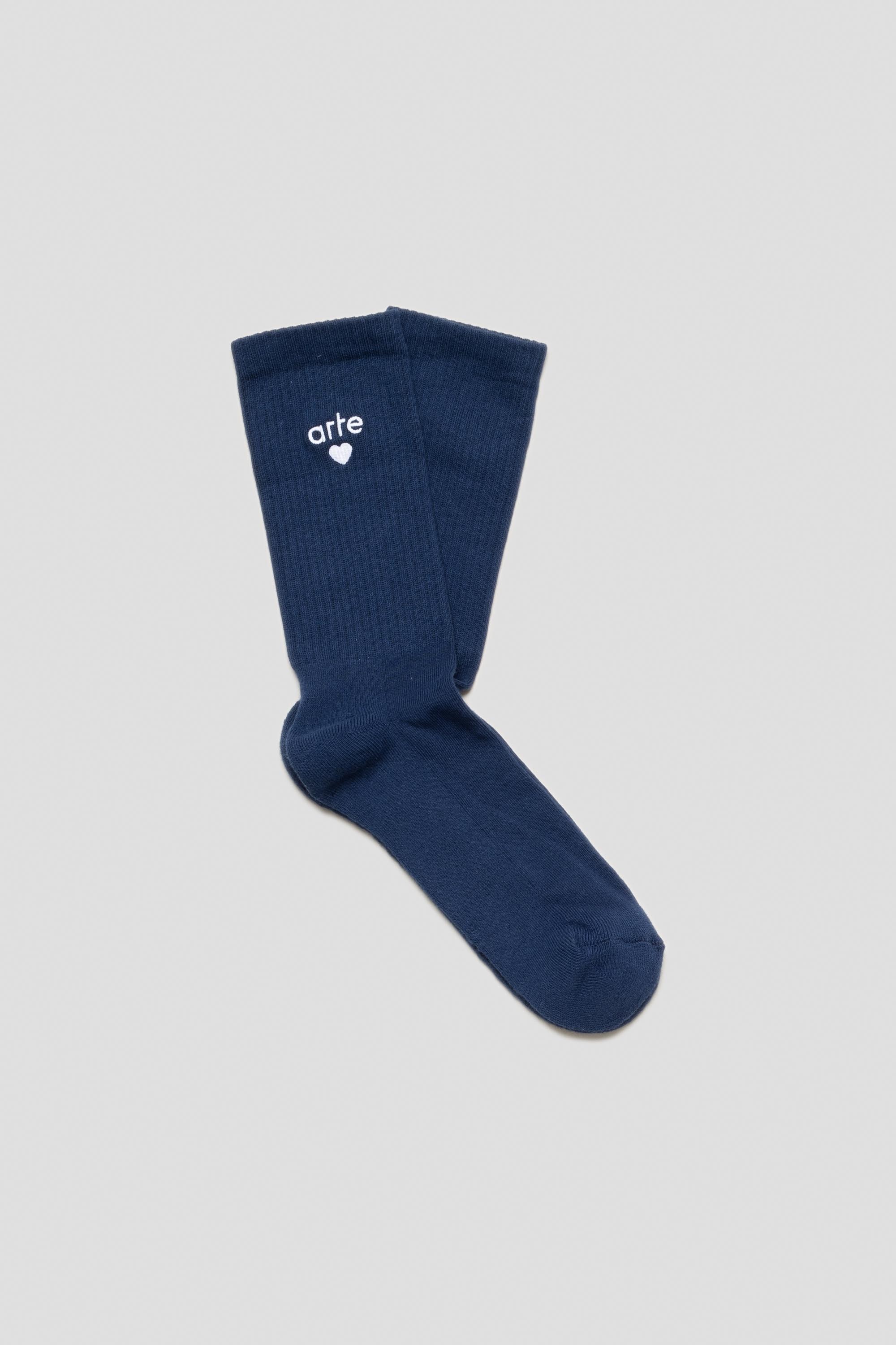 Basic Heart Socks Navy