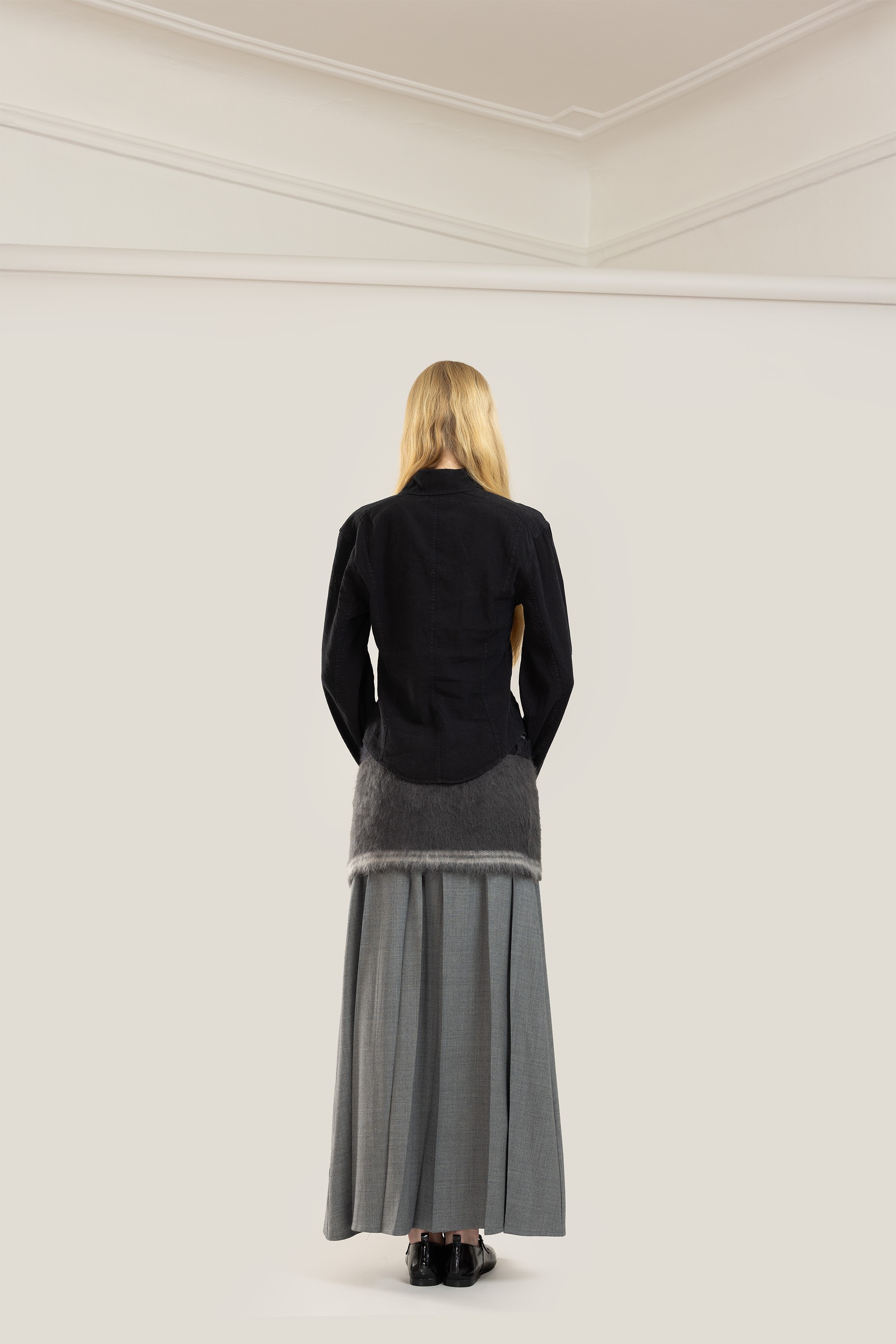 Pleated Skirt Dark Grey