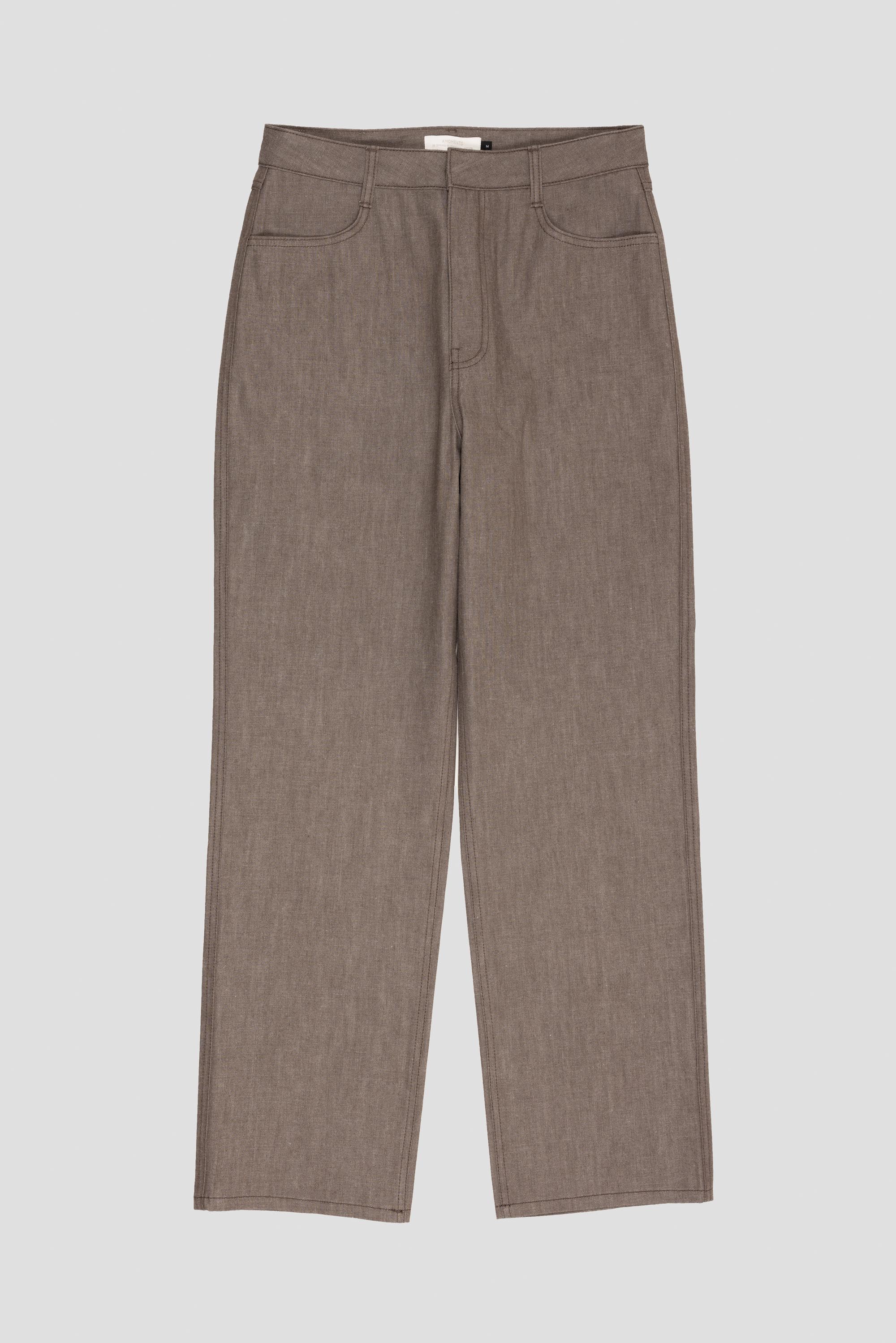 Mens Colored Straight Fit Denim Brown