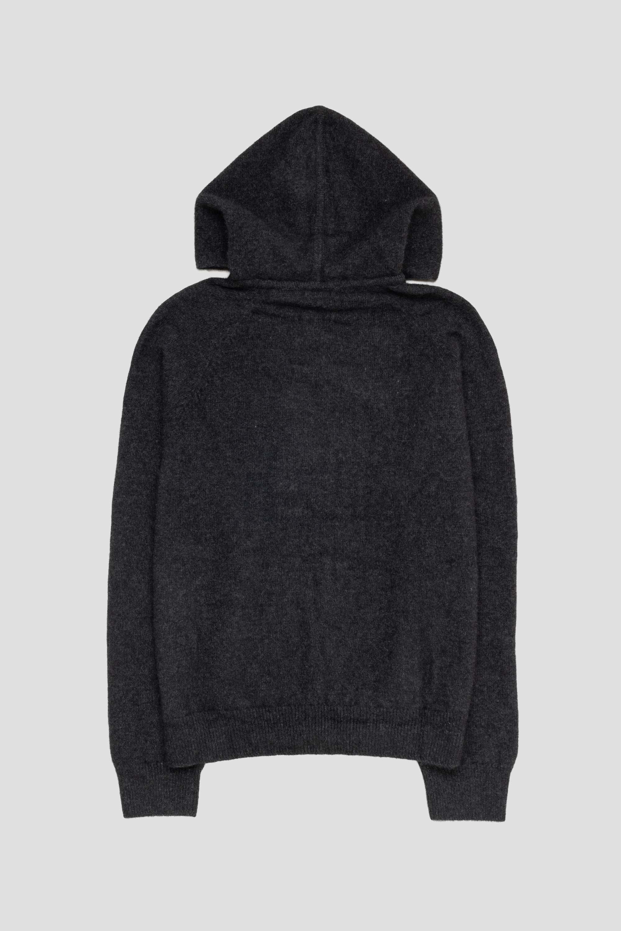 Racoon Hoodie Knit Dark Grey