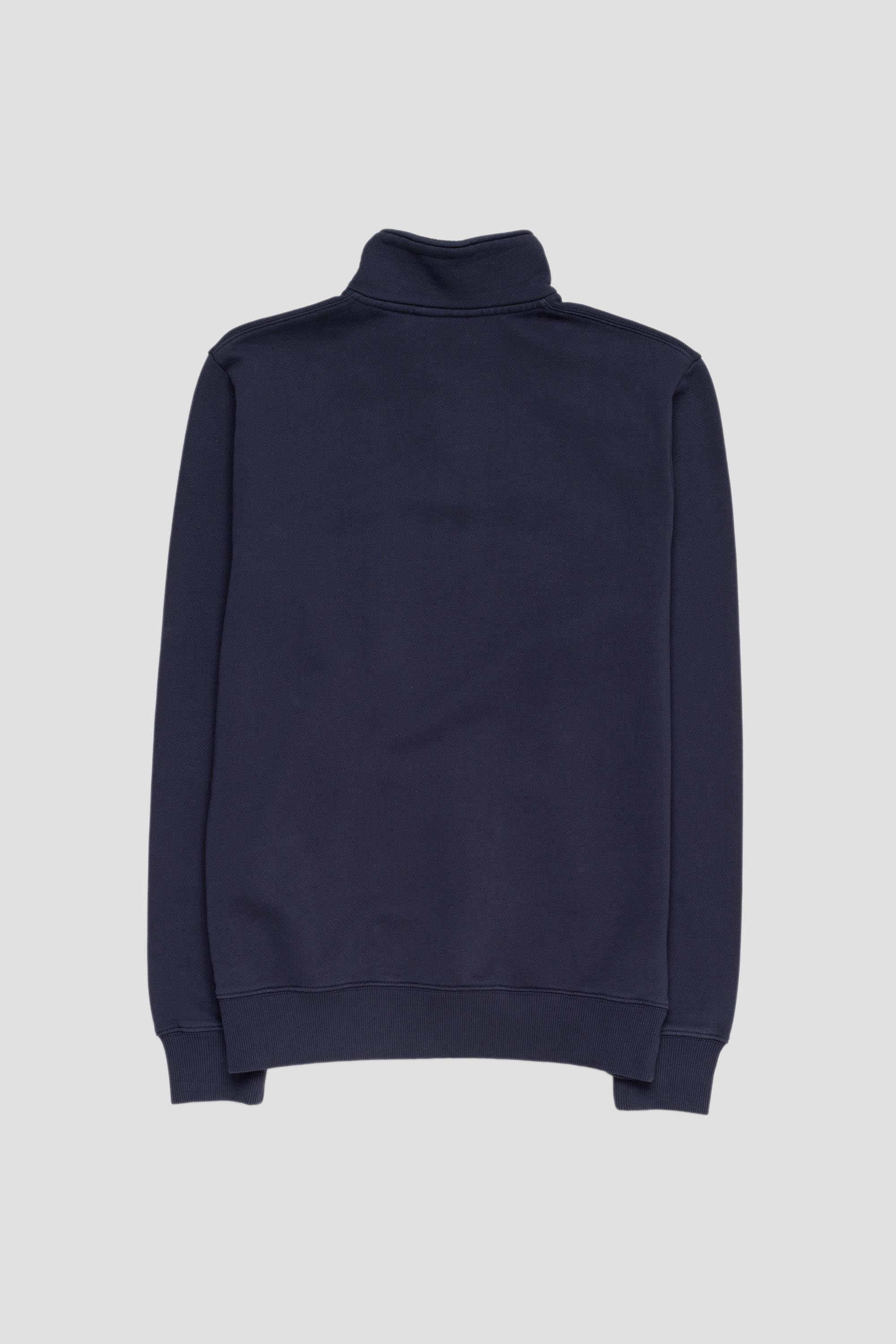 Block Zip Mock Navy