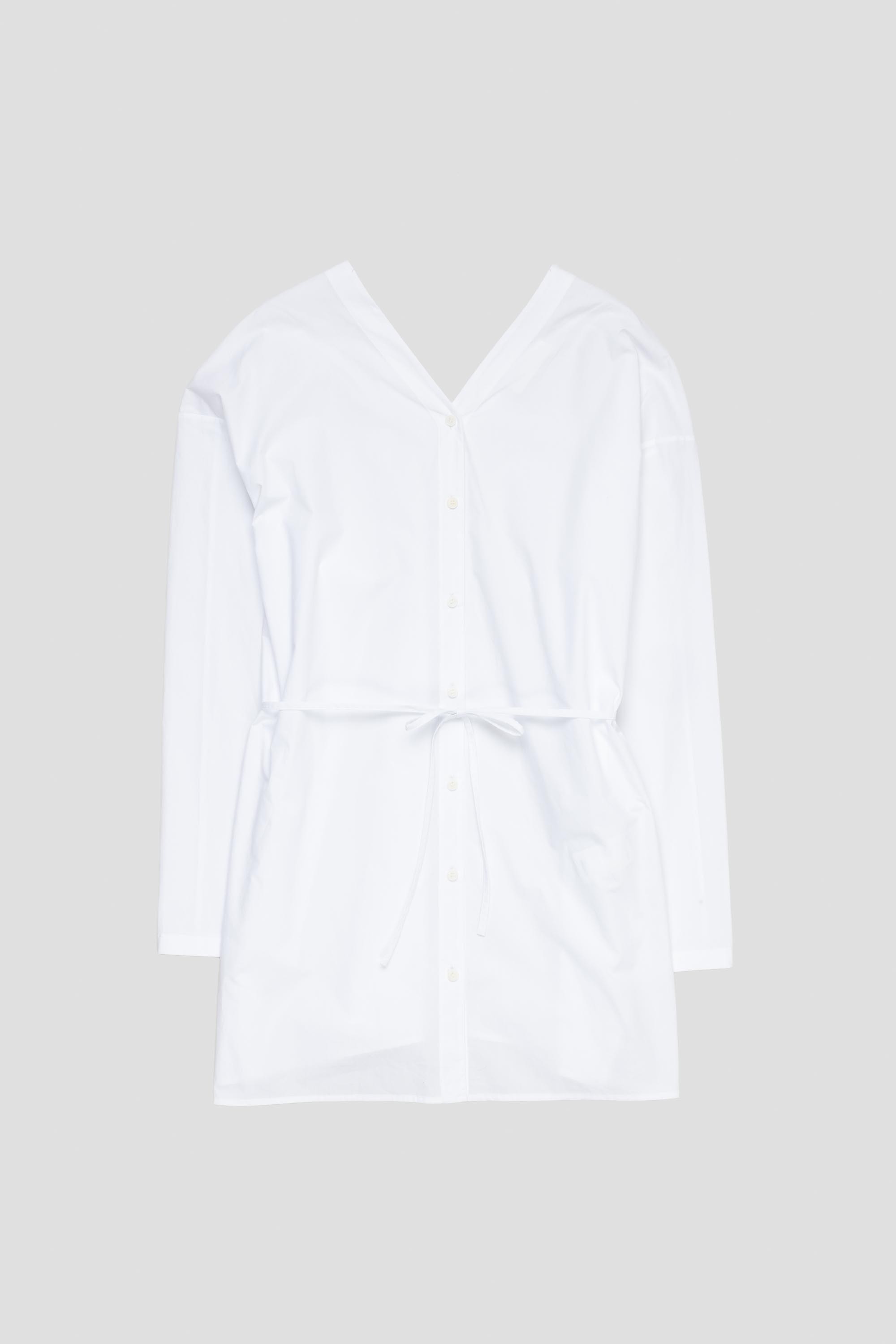 Cotton Shirt Dress White