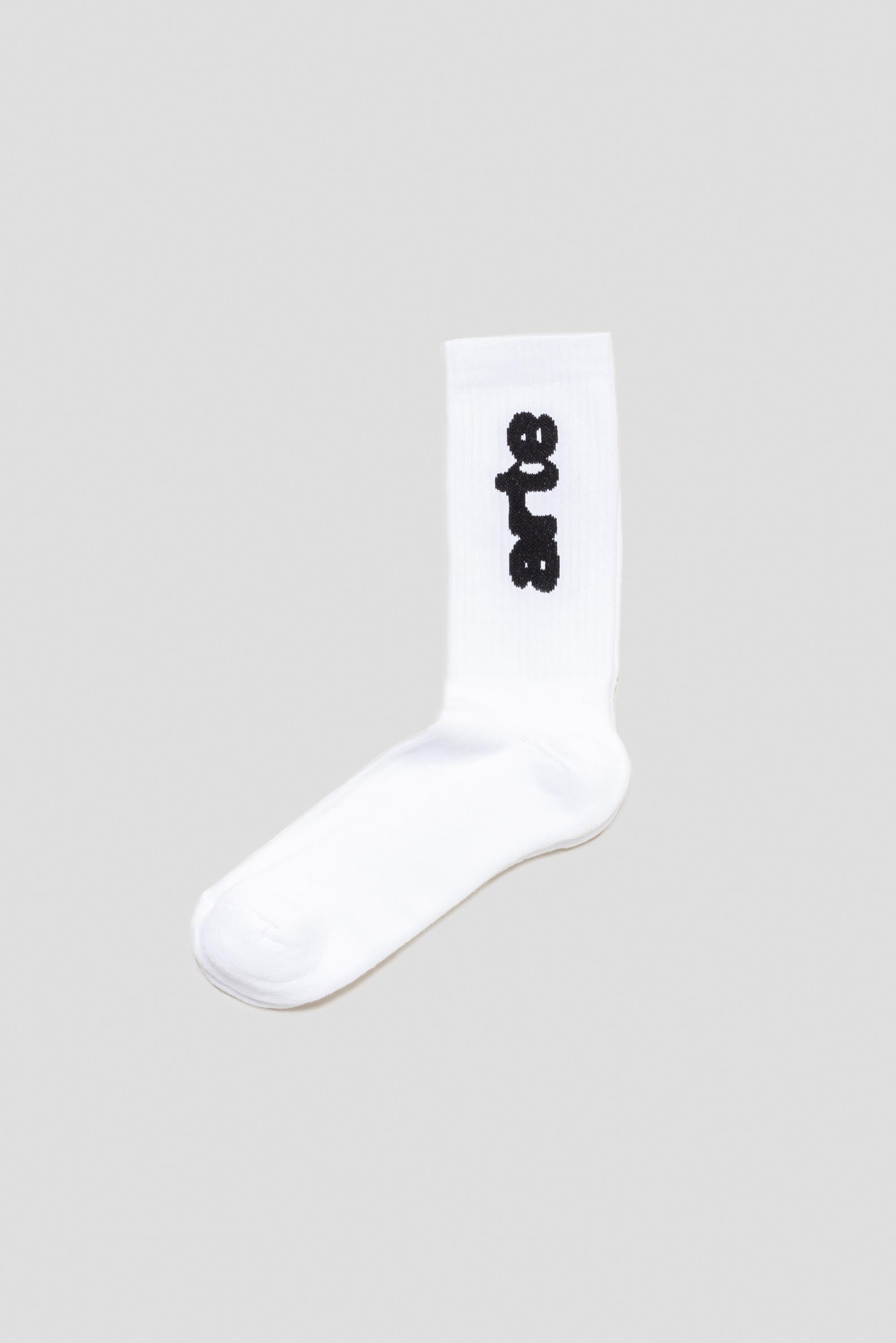 Blurred Vertical Socks White