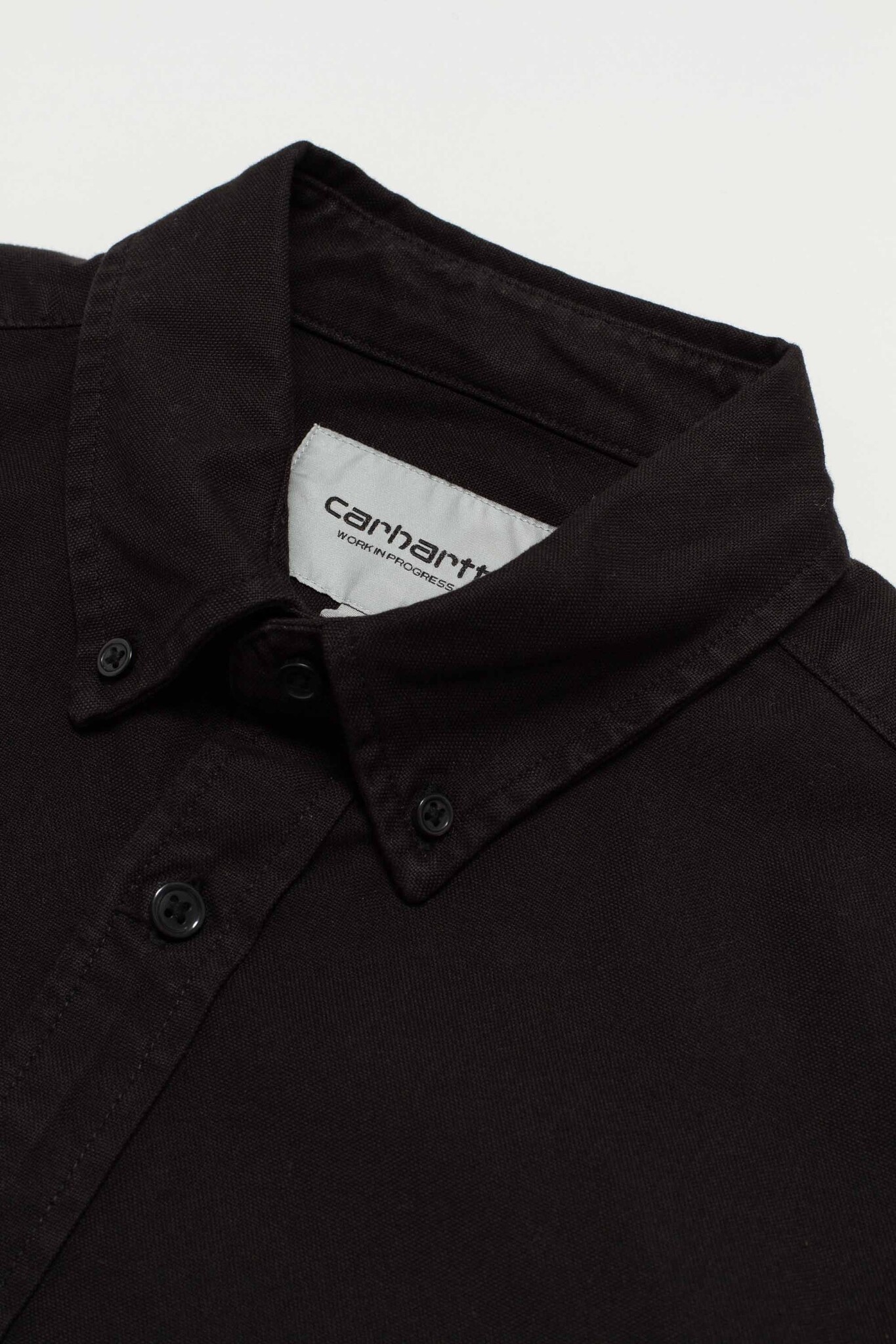 L/S Bolton Shirt Black Garment Dyed