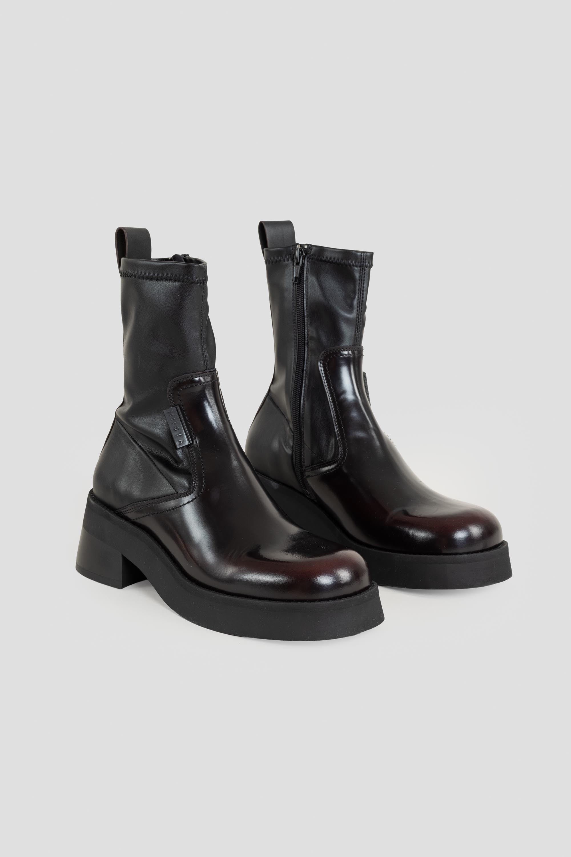 Oliana Ankle Boots Burgundy/Black