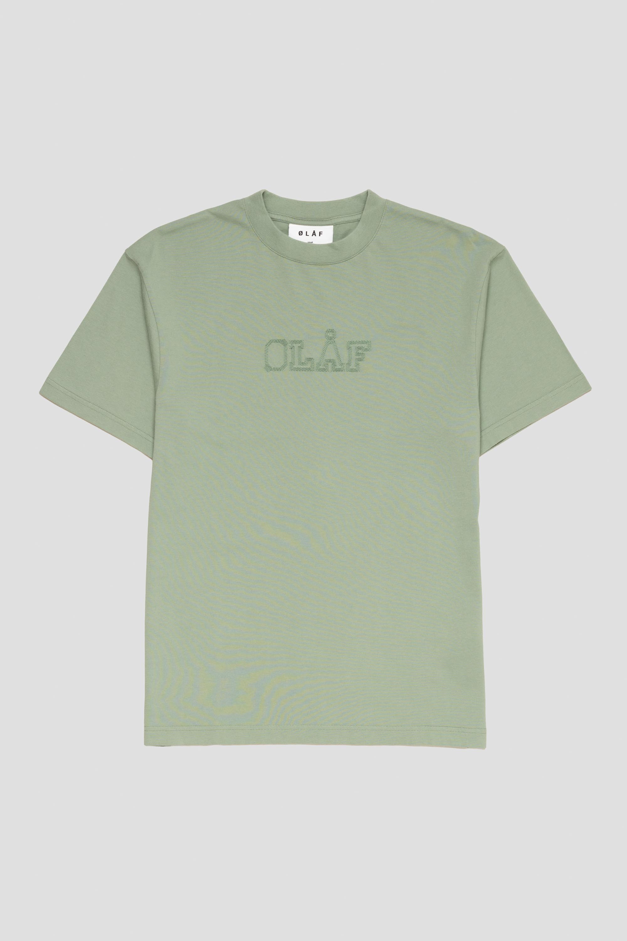 Stitched Varsity Tee Green Milieu