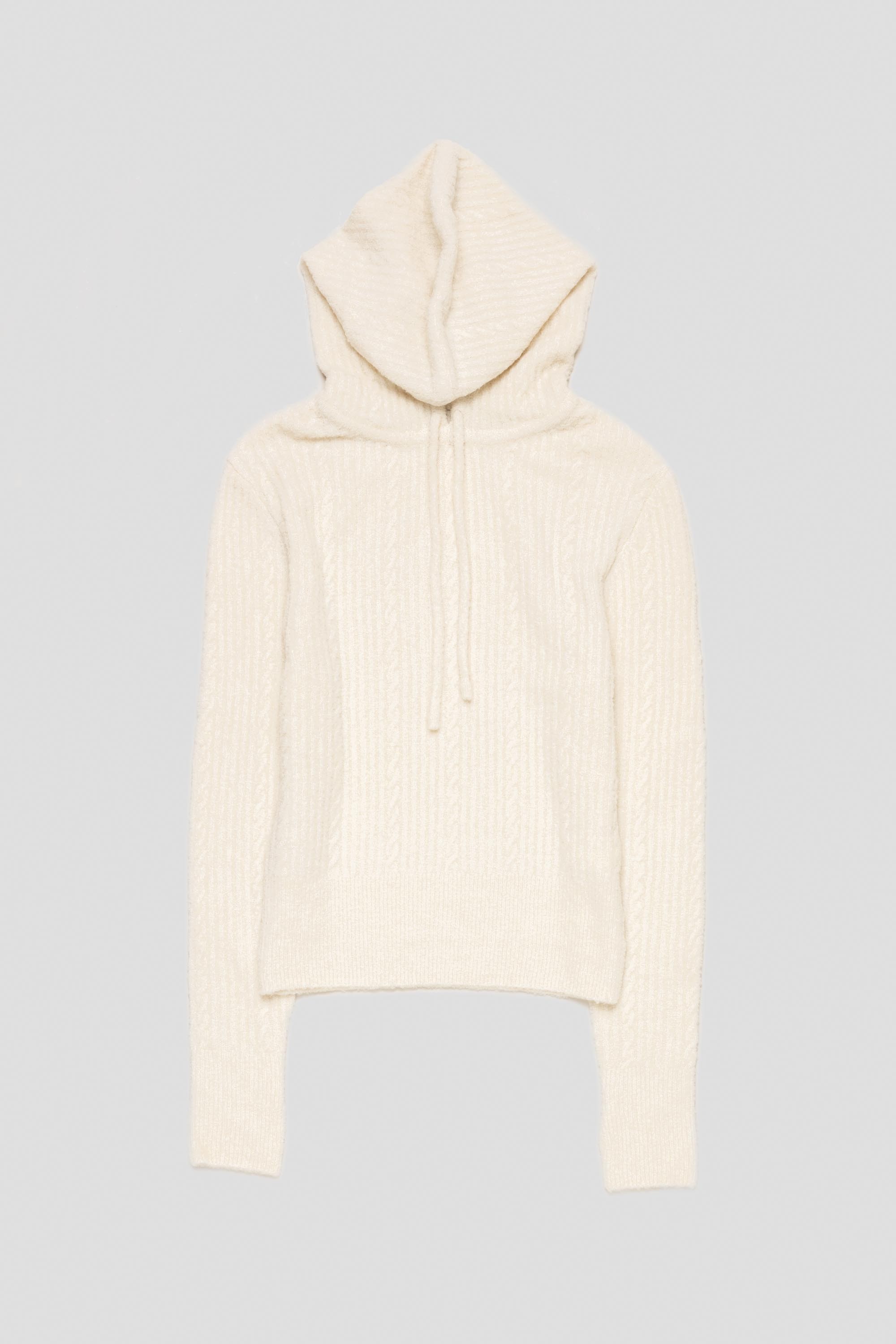 Boucle Hooded Knit Ivory