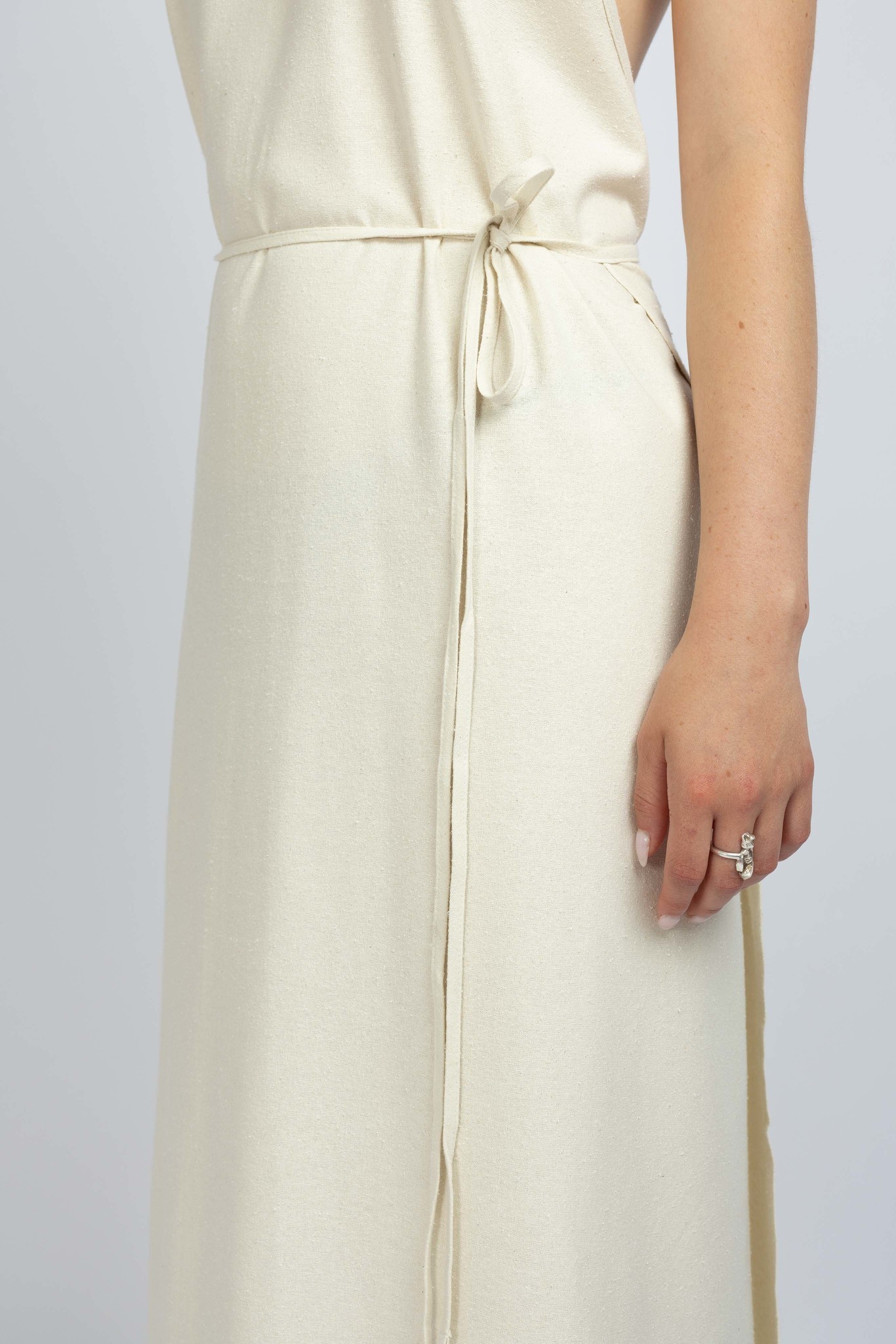 Apron Dress Wild Silk Off White