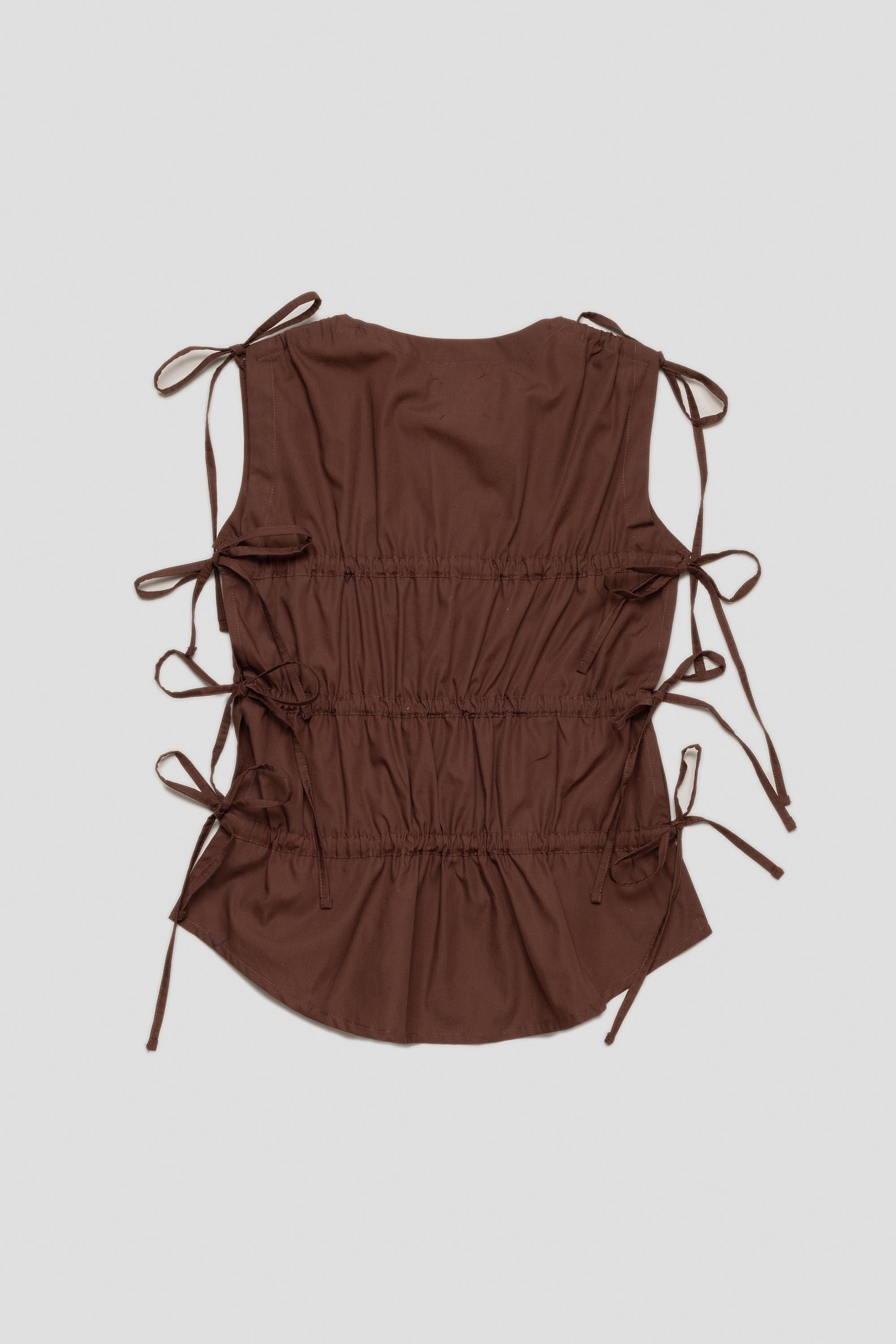 Ruched Vest Espresso