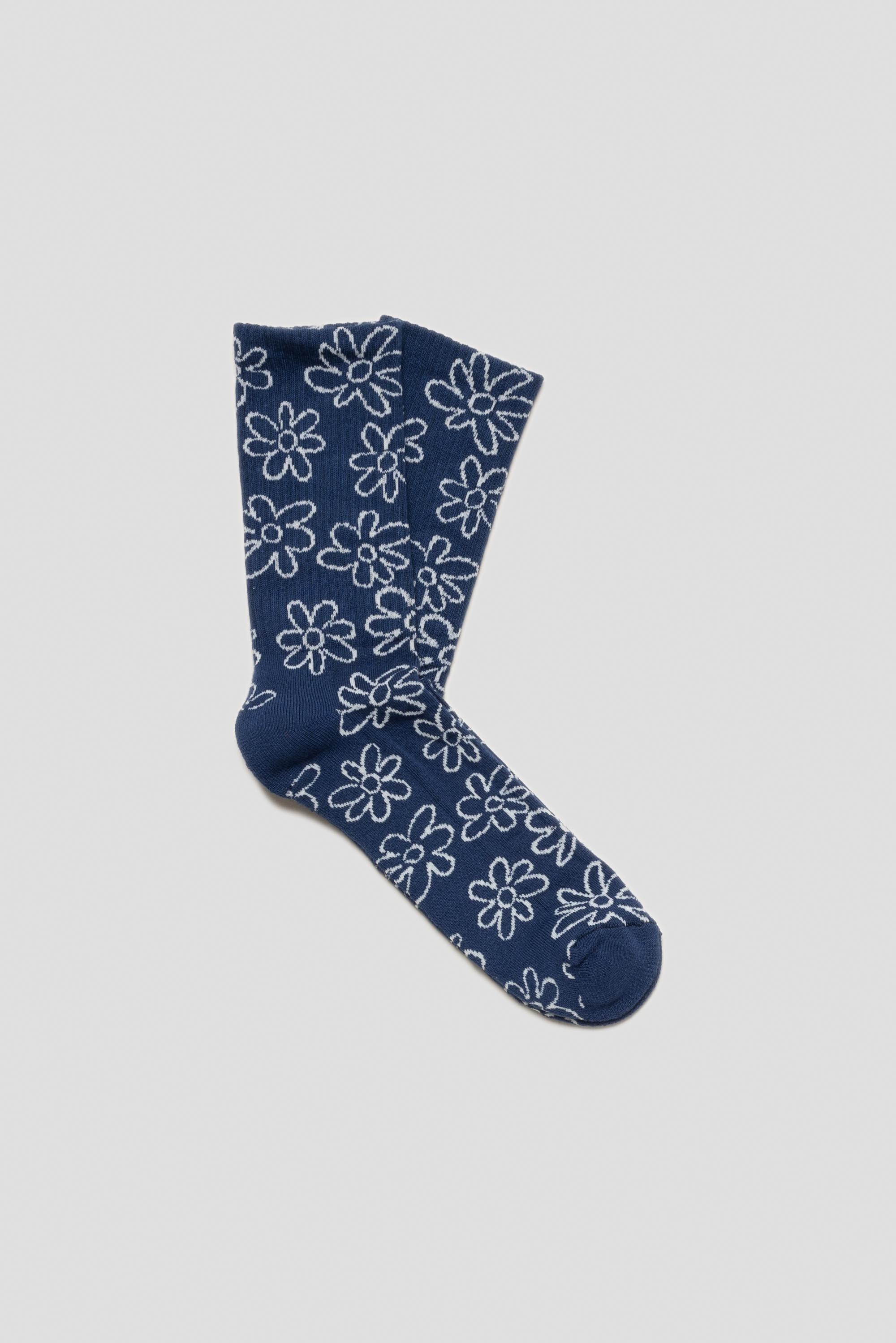 Flowers Allover Socks Navy