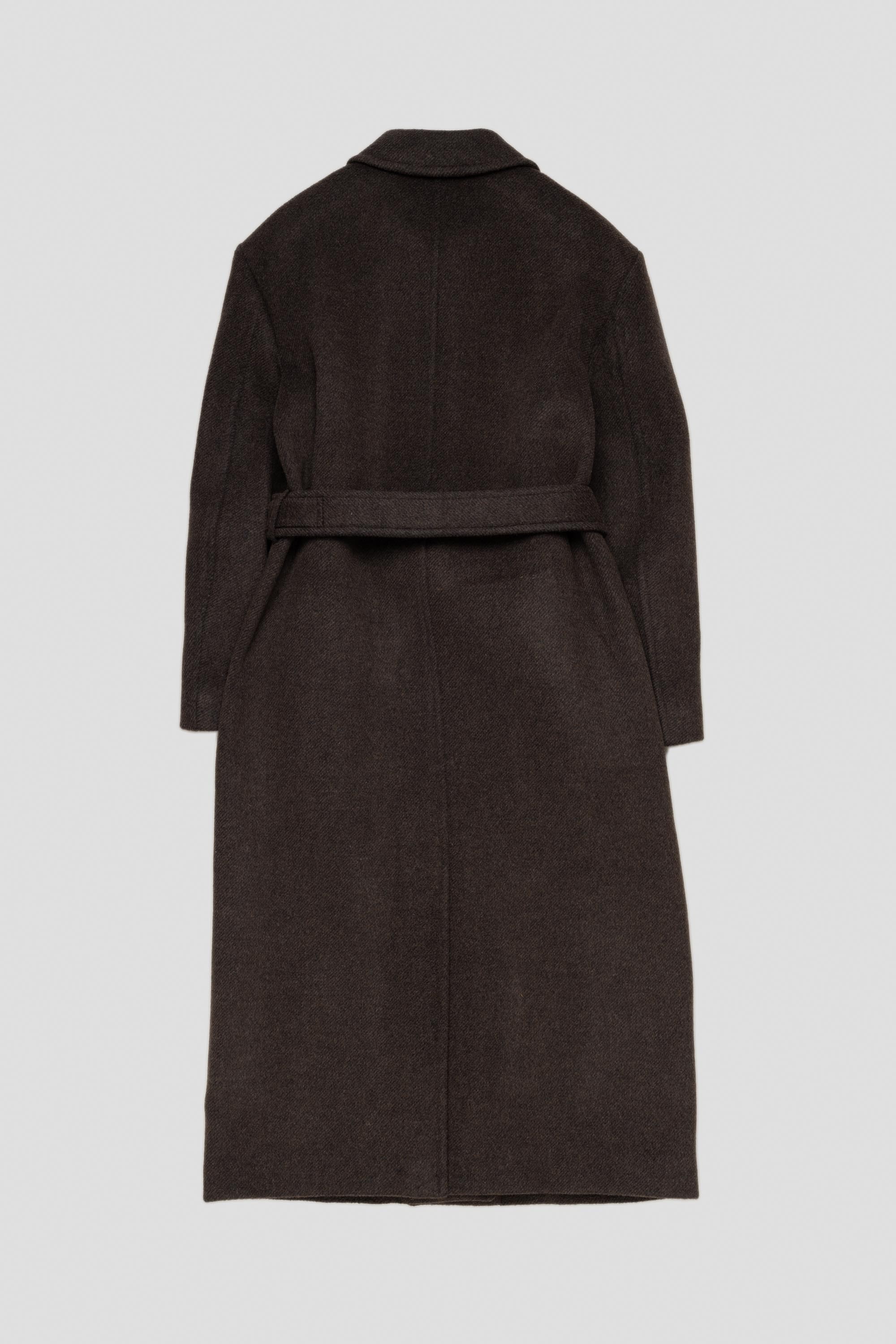 Single Breasted Maxi Long Coat Dark Brown