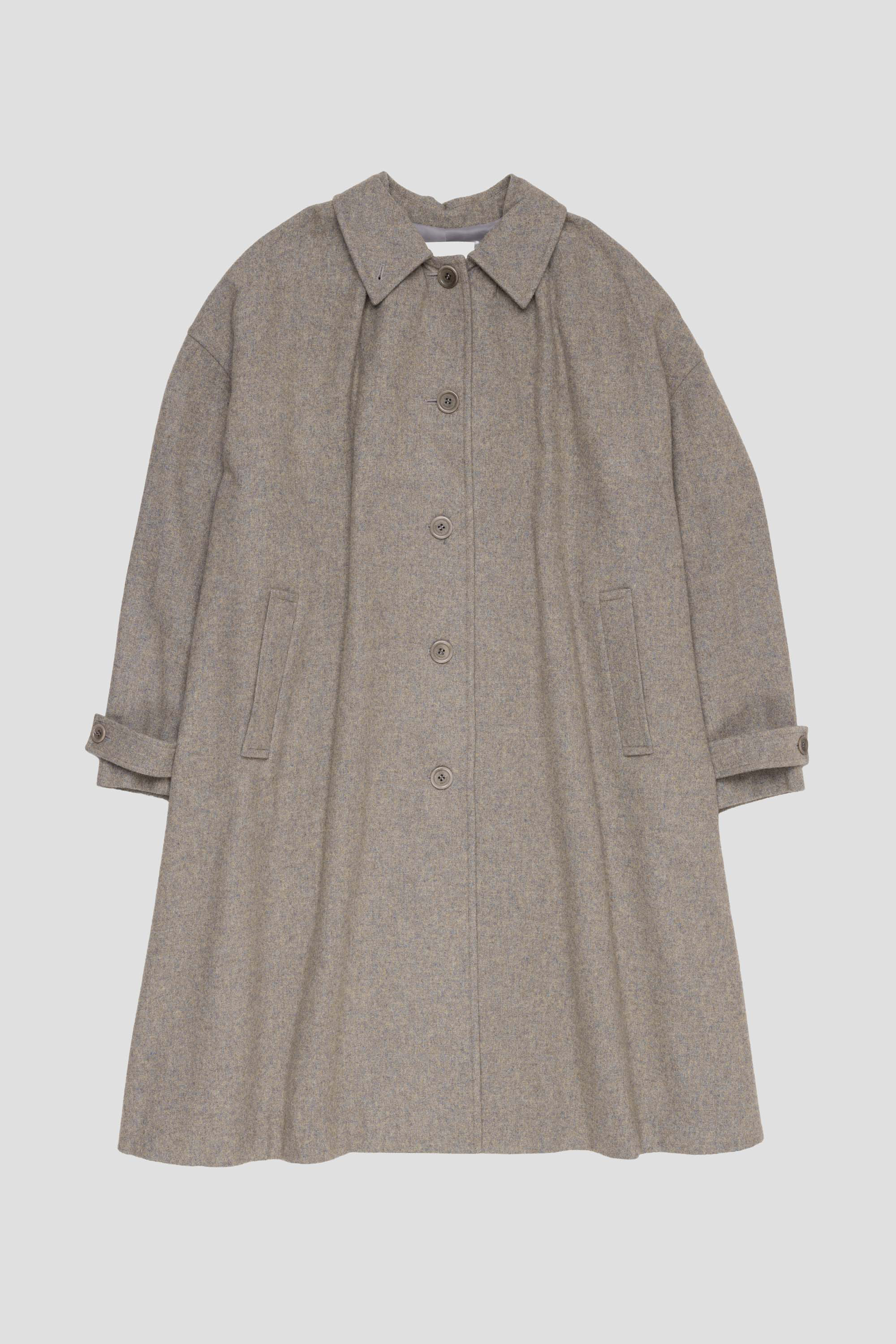 Shirring Coat Grey Blue
