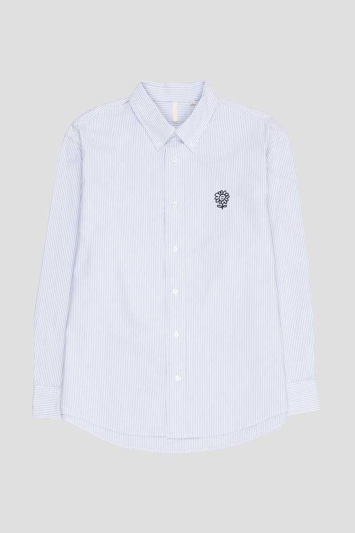 Button Down Oxford Blue Stripe
