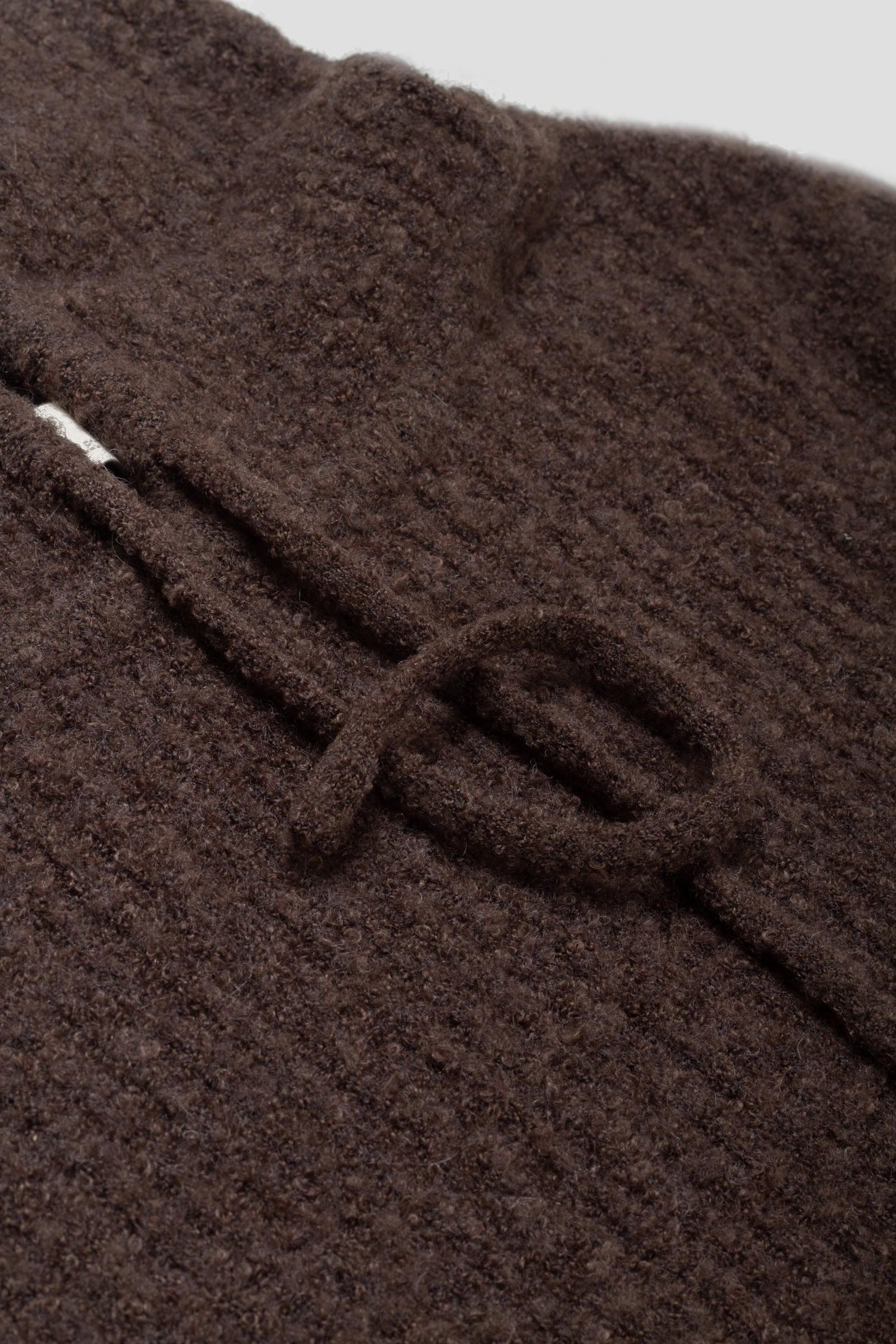 Boucle Hooded Knit Dark Brown