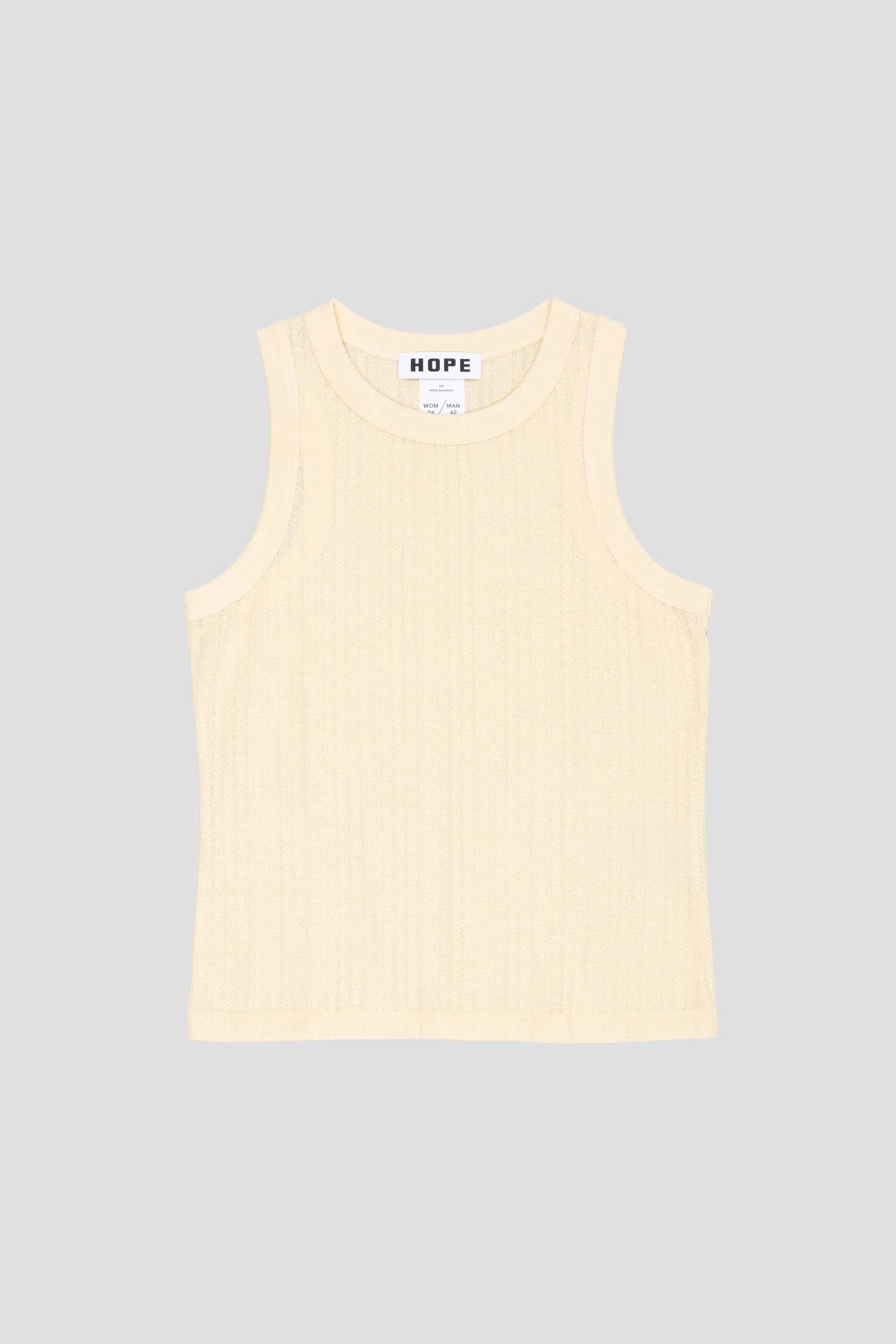 Cover Tank Top Ecru Lace Jersey