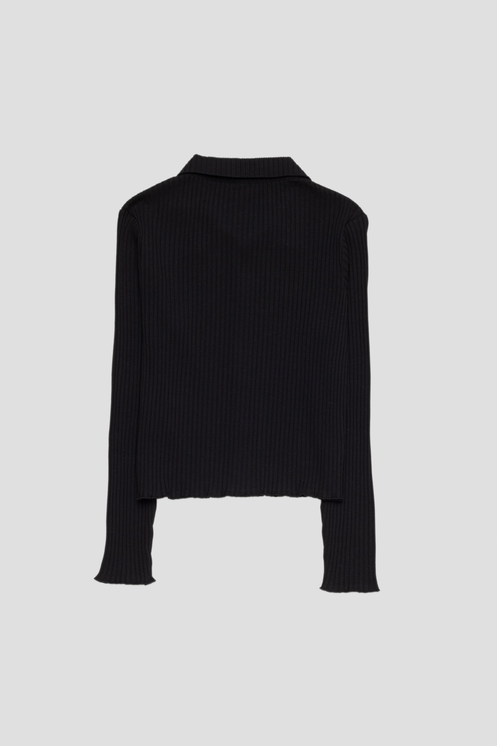 Pike Ribbed Knit Shirt Black