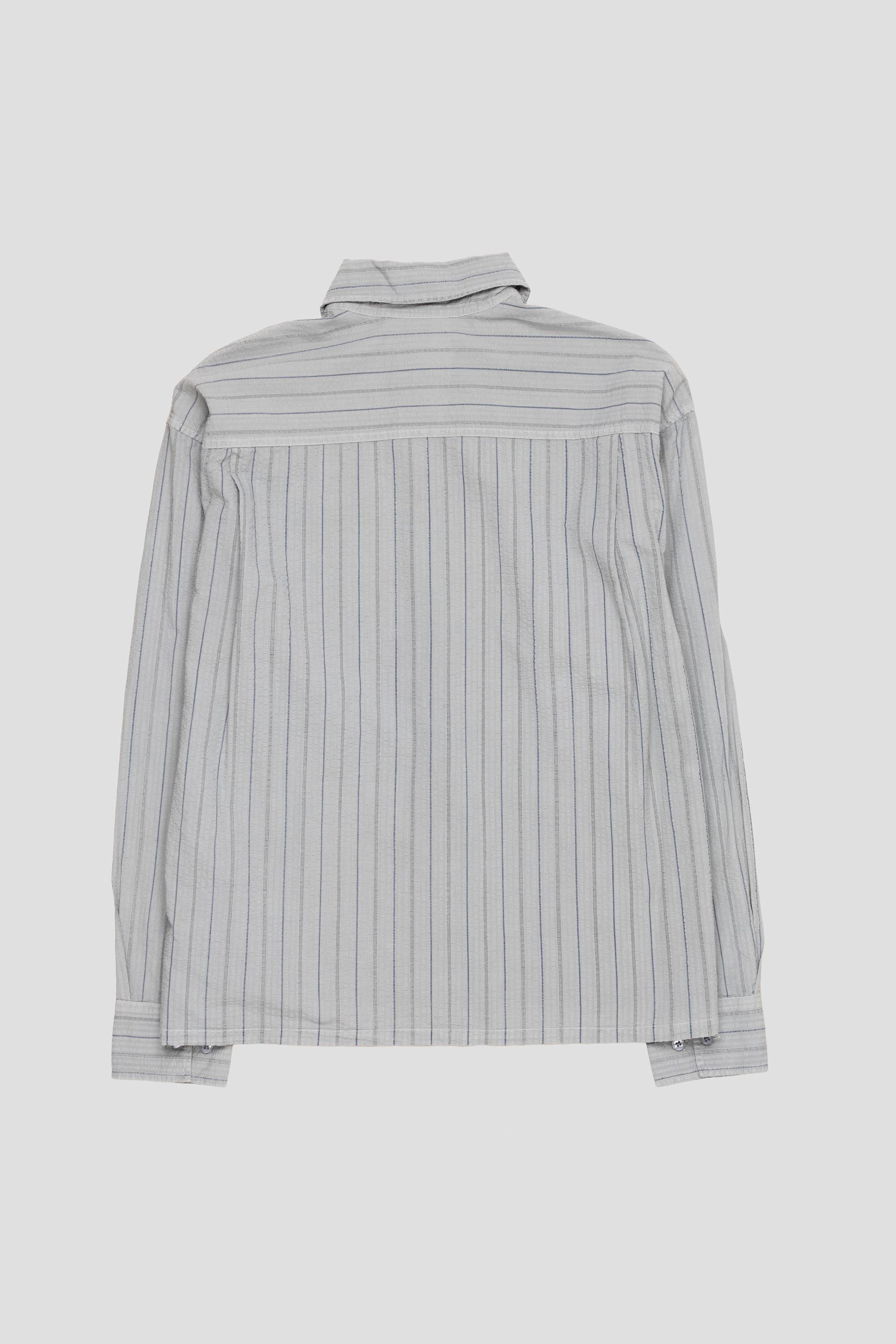Striped Boxy Shirt Navy