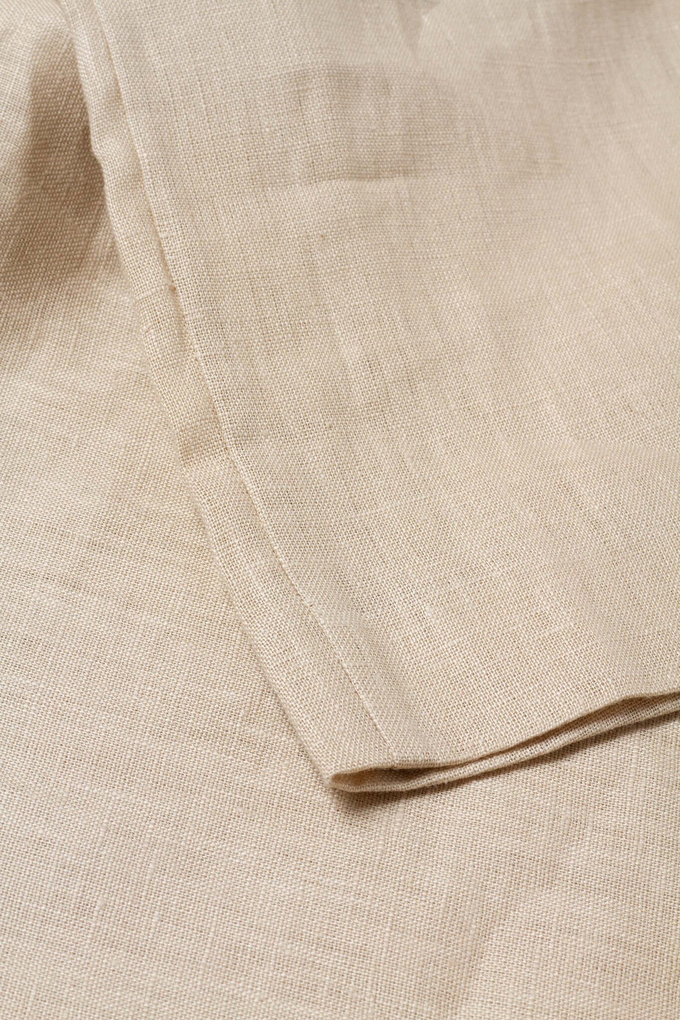 Straight Linen Trousers Beige