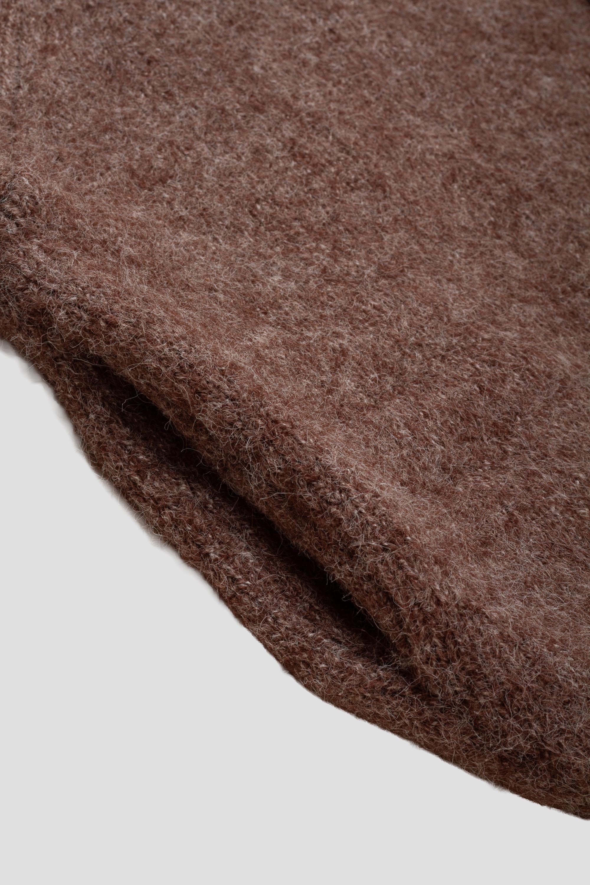 Mohair Button Hoodie Chestnut