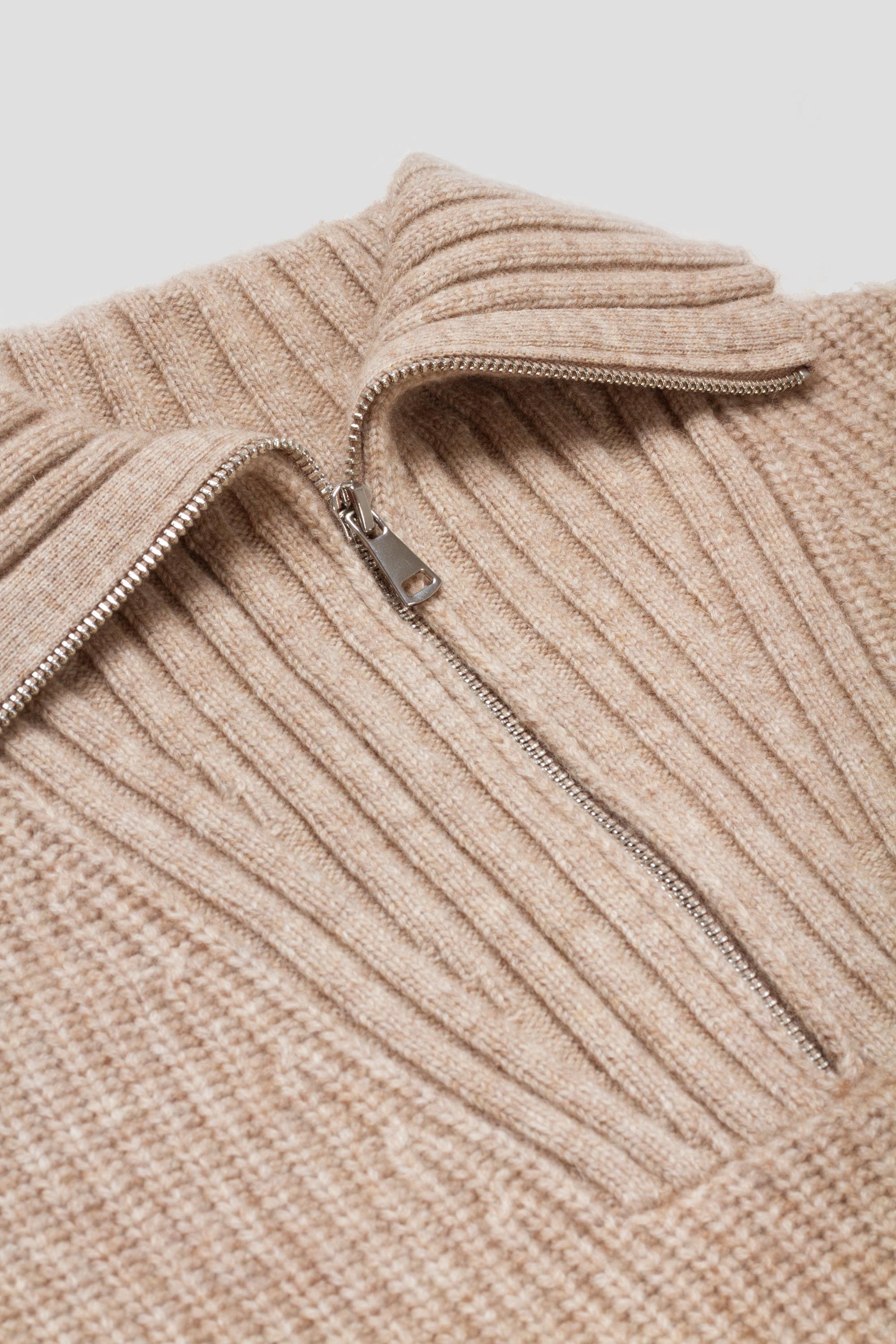 Women's Merino Half Zip Knit Oatmeal