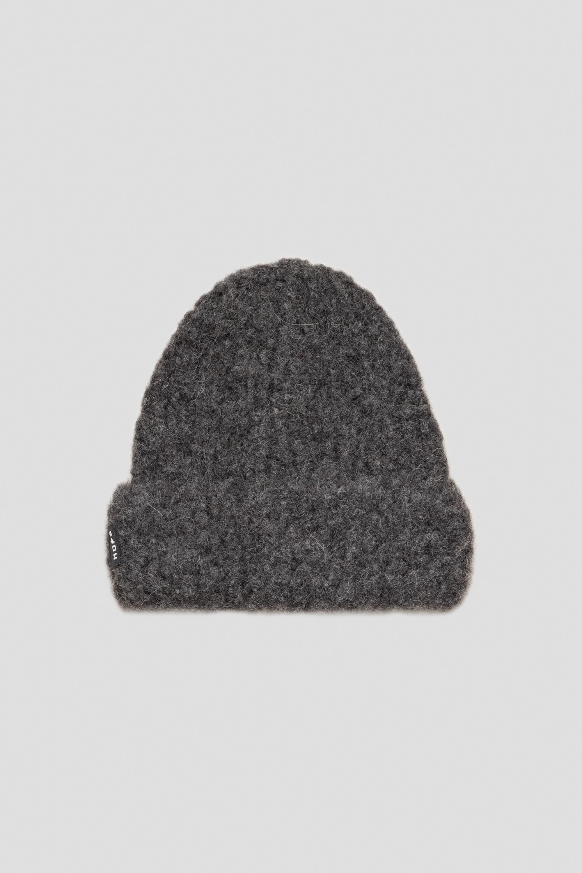 Helm Hat Grey Textured Alpaca