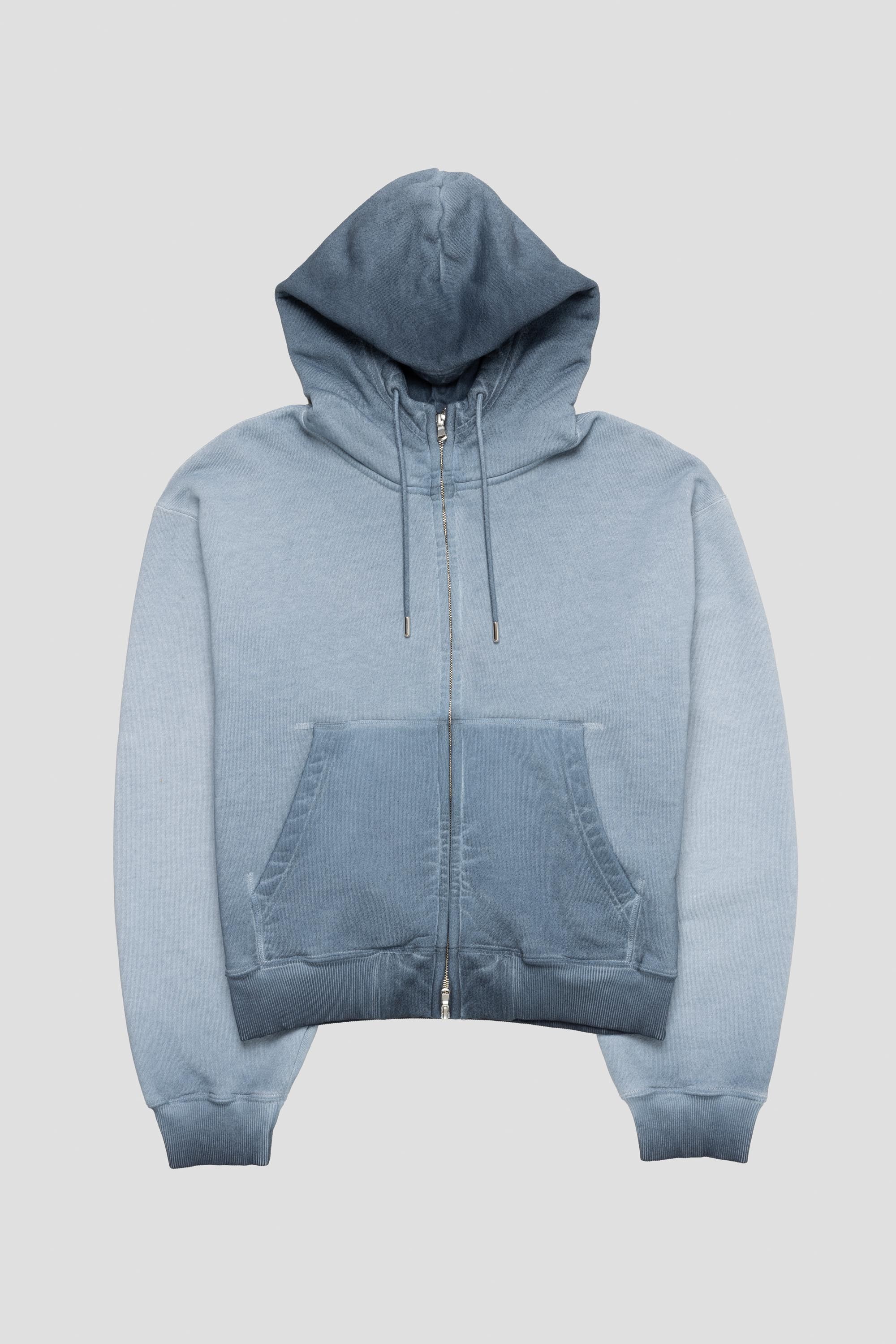 Bubble Zip Hoodie Ocean Blue Wash