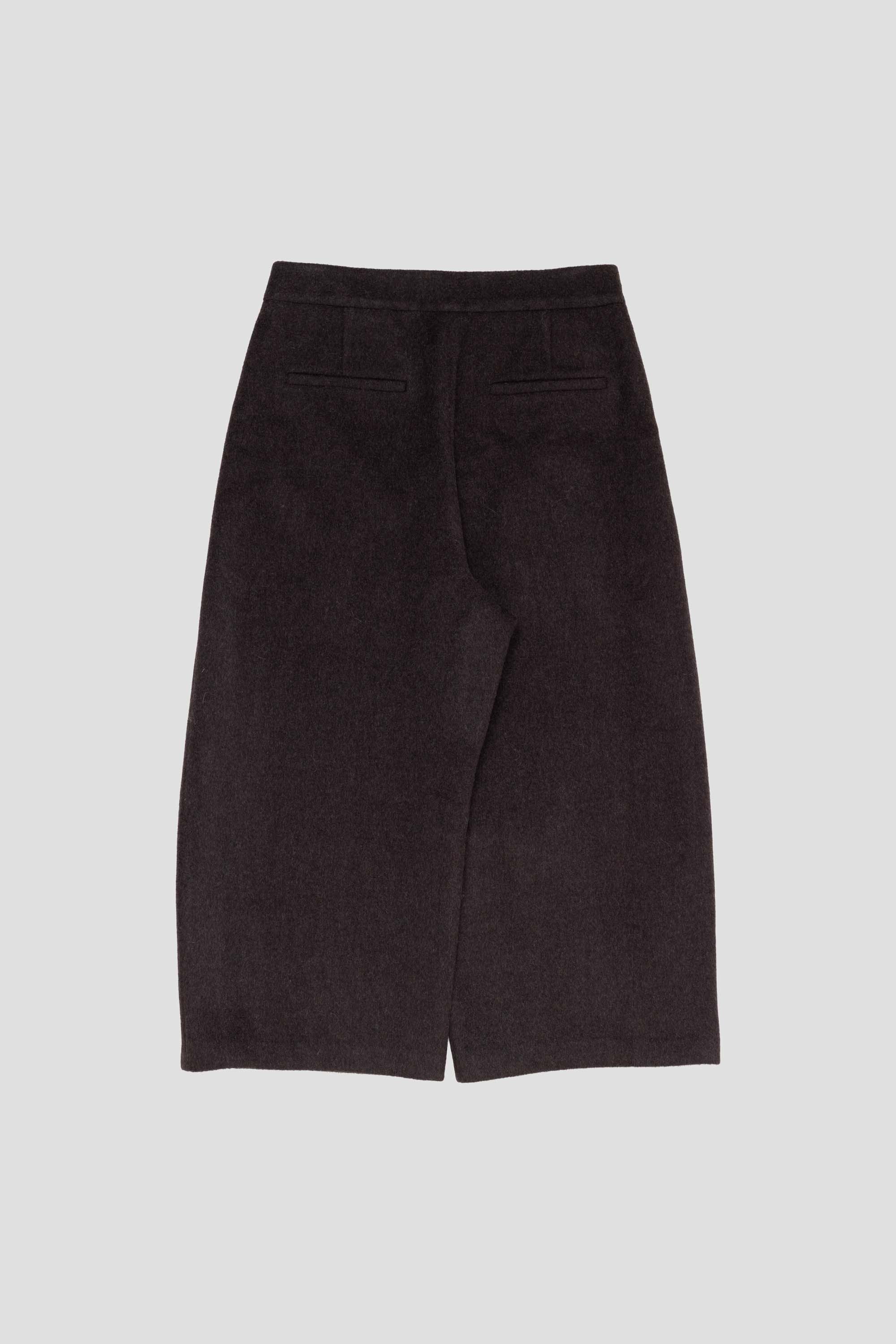 Curved Culotte Pants Dark Brown